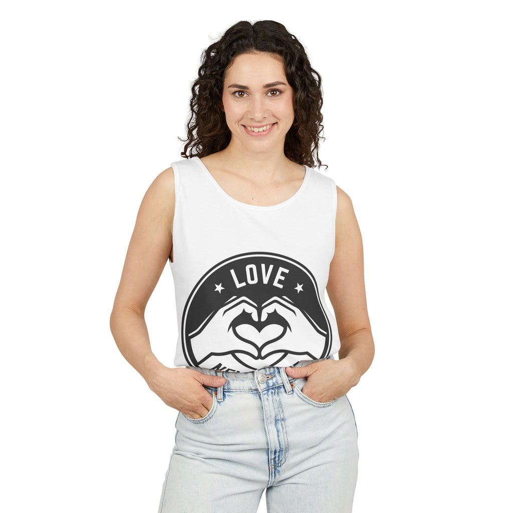 Love Not Hate Tank Top — Heart Hands "Love Neva Hate" Graphic Tank