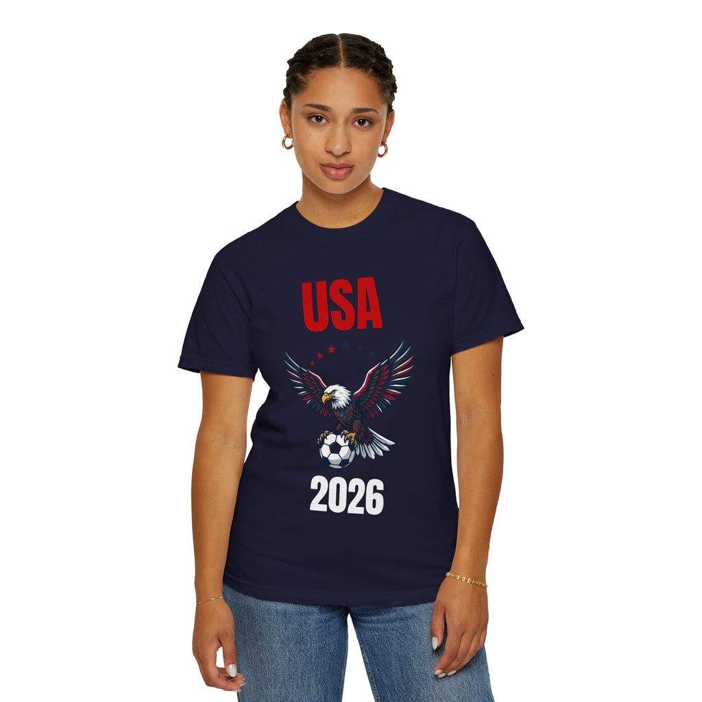 USA 2026 Eagle Soccer T-Shirt — Patriotic Men’s Women’s Team Fan Tee