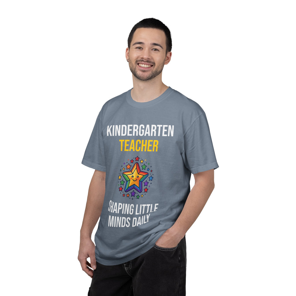 Kindergarten Teacher T-Shirt - "Shaping Little Minds Daily" Cute Star Design