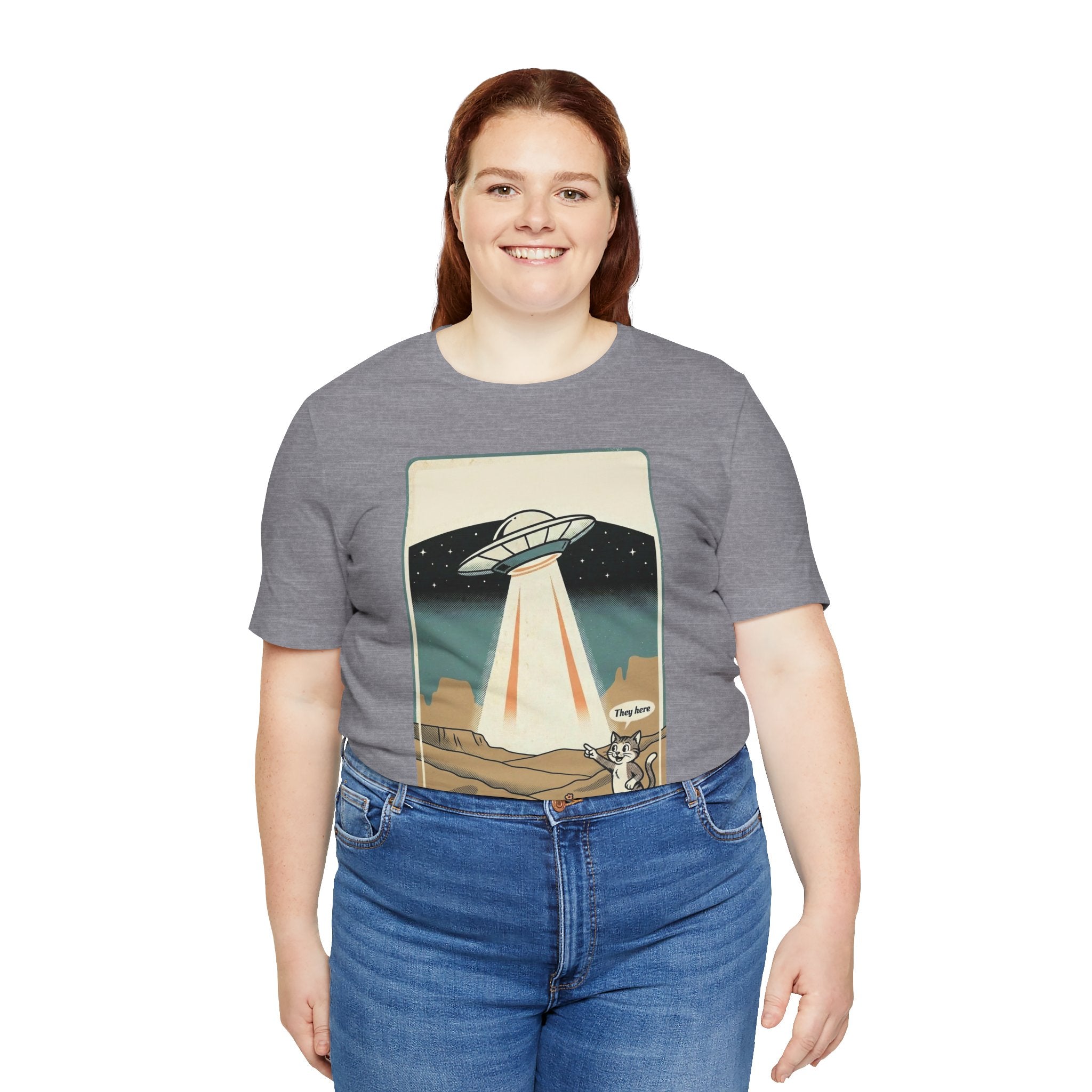 They Here Alien T-Shirt — Funny UFO ET Invader Tee