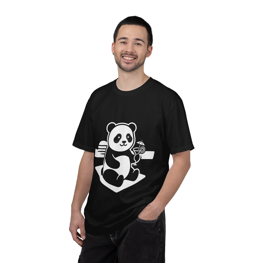 Panda Picnic T-Shirt — Cute Relaxing Panda Holding Drink Graphic Tee