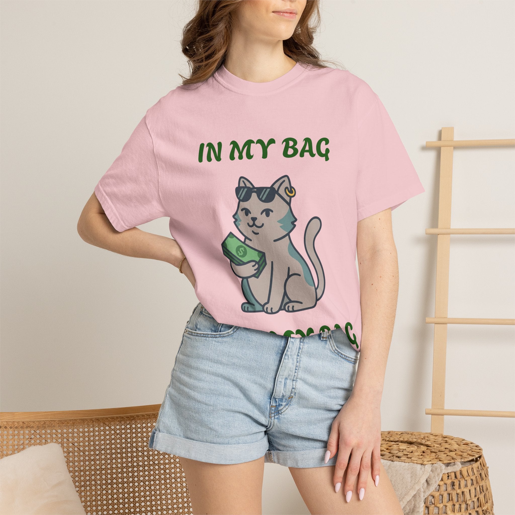 Cat Money T-Shirt — "In My Bag, Got My Bag" Graphic Tee