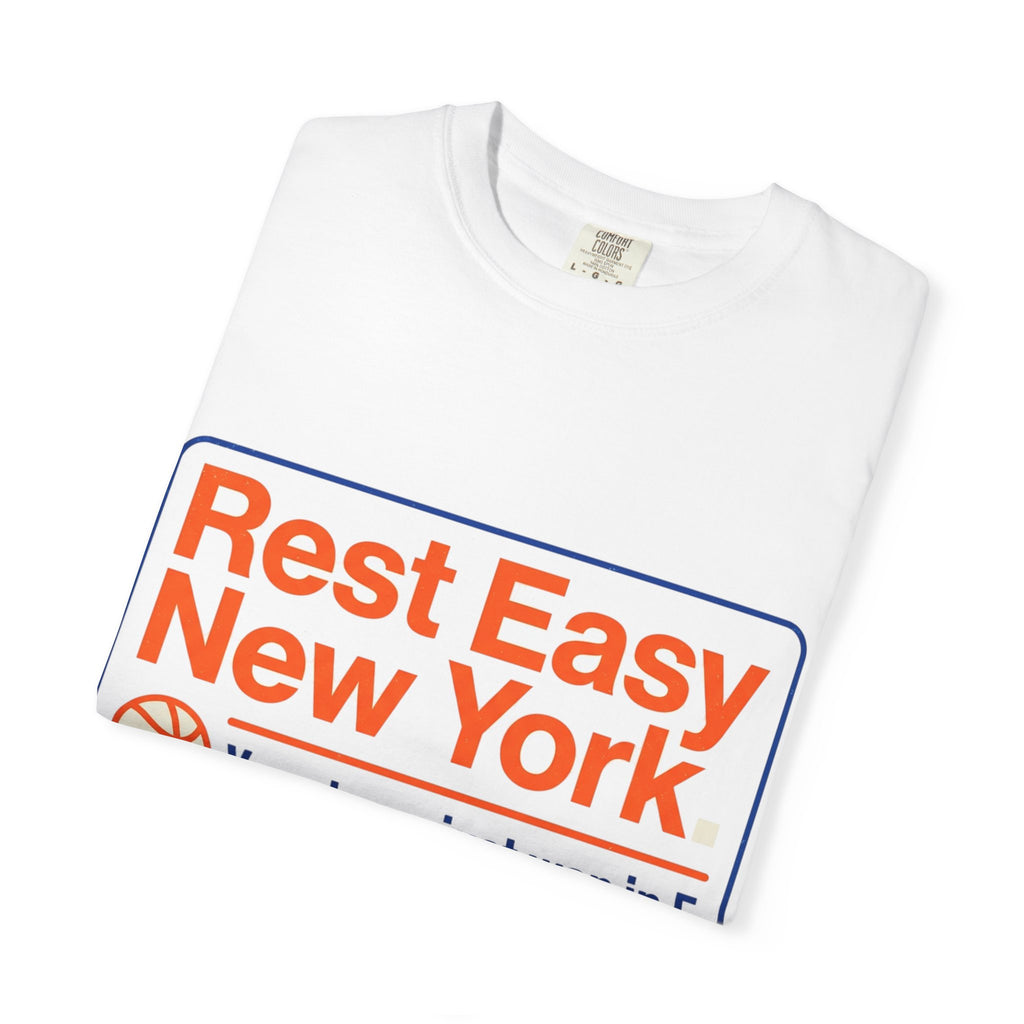T-Shirt — "Rest Easy New York" Basketball Fan Tee