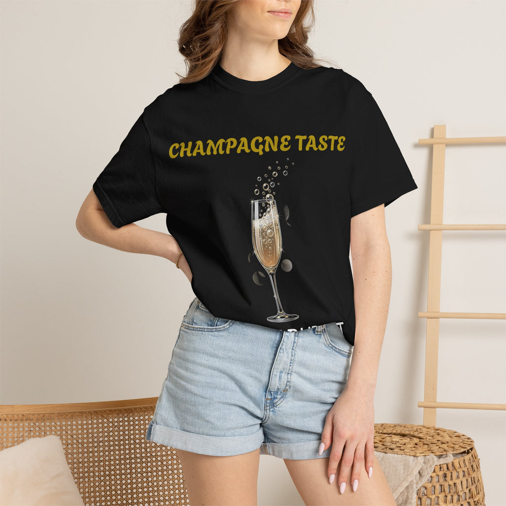 Champagne Taste, Boujee Budget T-Shirt — Funny Sparkling Wine Tee