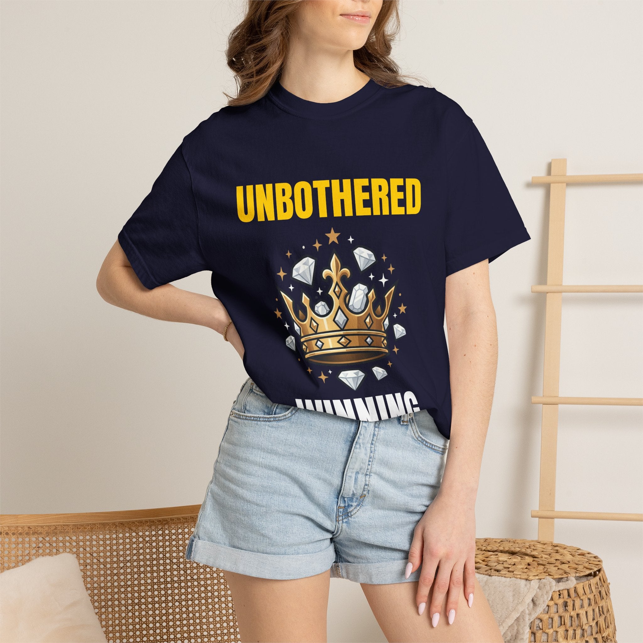 Unbothered Winning T-Shirt — Crown Graphic Motivational Tee