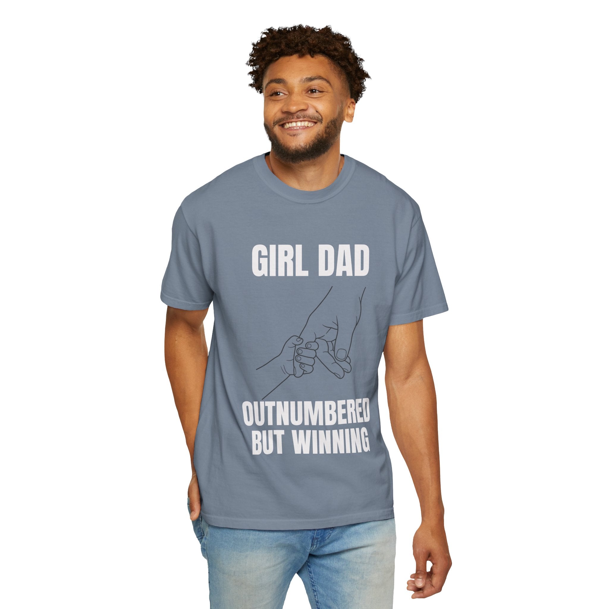 Girl Dad Outnumbered But Winning T-Shirt — Funny Father's Day Gift Tee