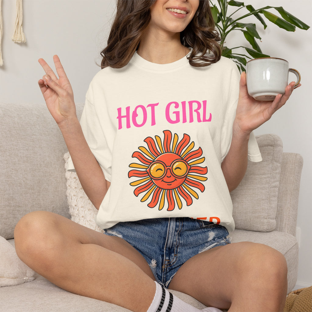 Hot Girl Summer T-Shirt — Retro Smiling Sun Graphic Tee