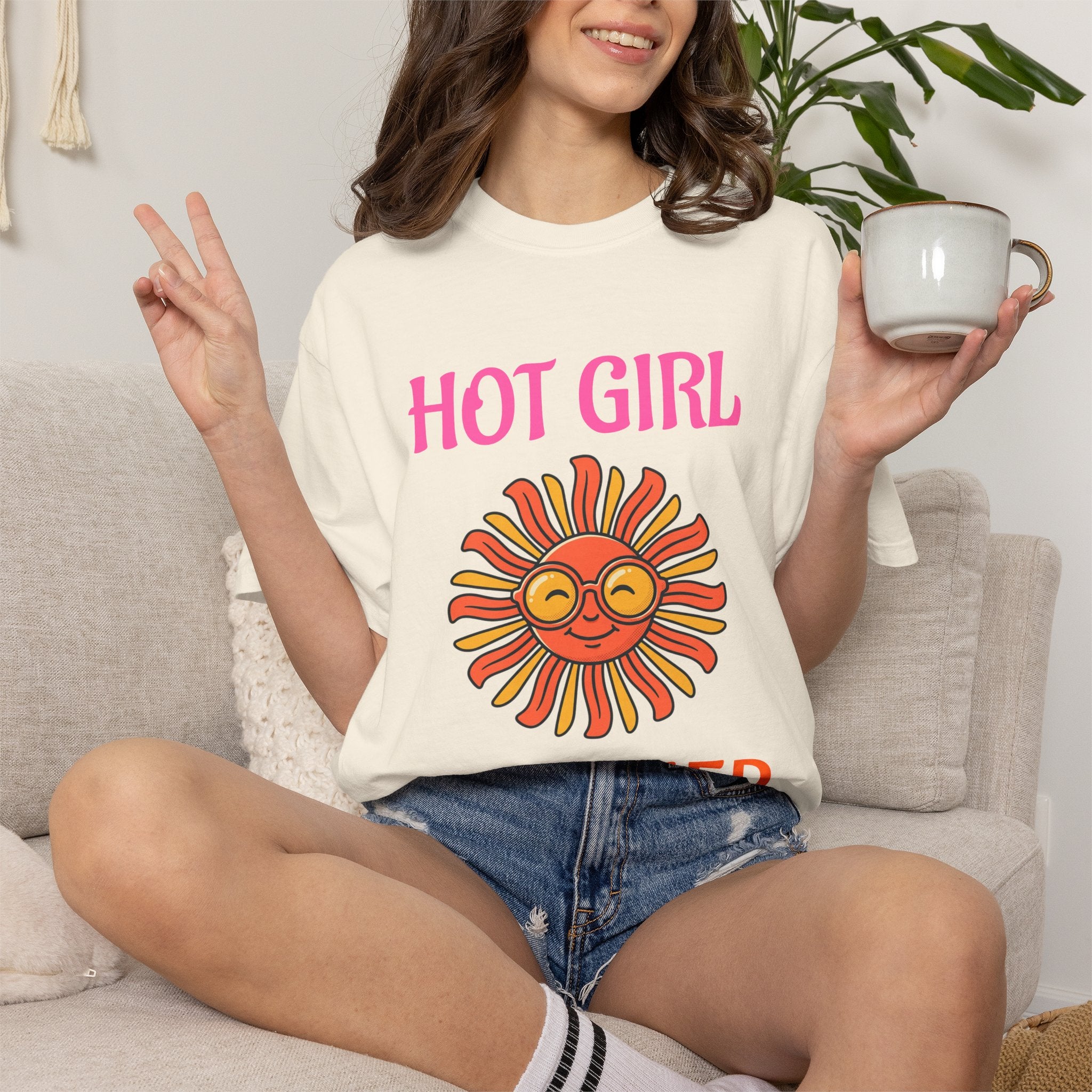 Hot Girl Summer T-Shirt — Retro Smiling Sun Graphic Tee