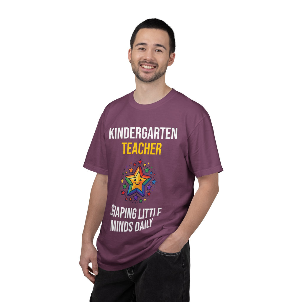 Kindergarten Teacher T-Shirt - "Shaping Little Minds Daily" Cute Star Design
