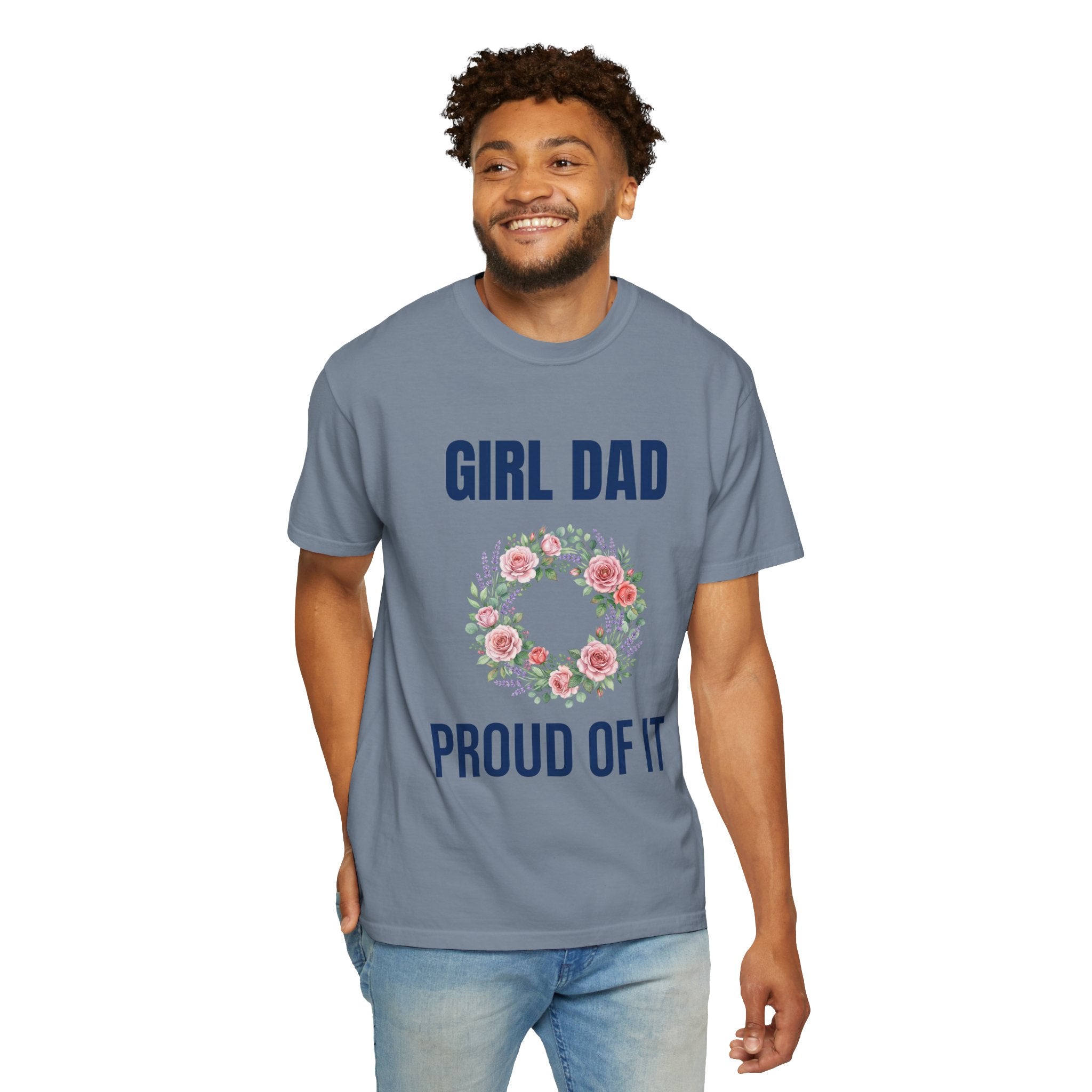 Girl Dad Floral Wreath T-Shirt — Proud Girl Dad Father's Day Gift Tee