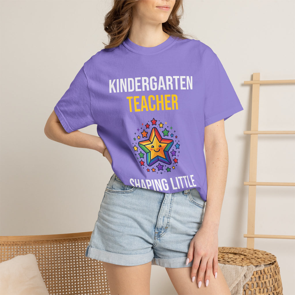 Kindergarten Teacher T-Shirt - "Shaping Little Minds Daily" Cute Star Design