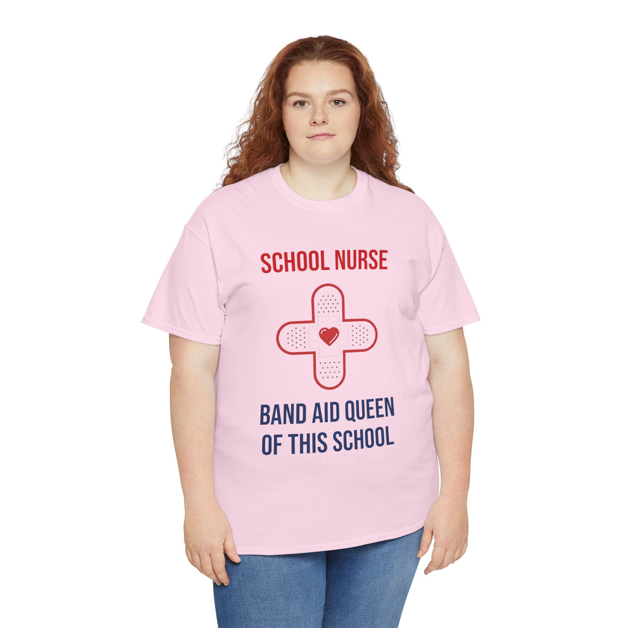 School Nurse T-Shirt – “Band Aid Queen of This School” Cotton Tee