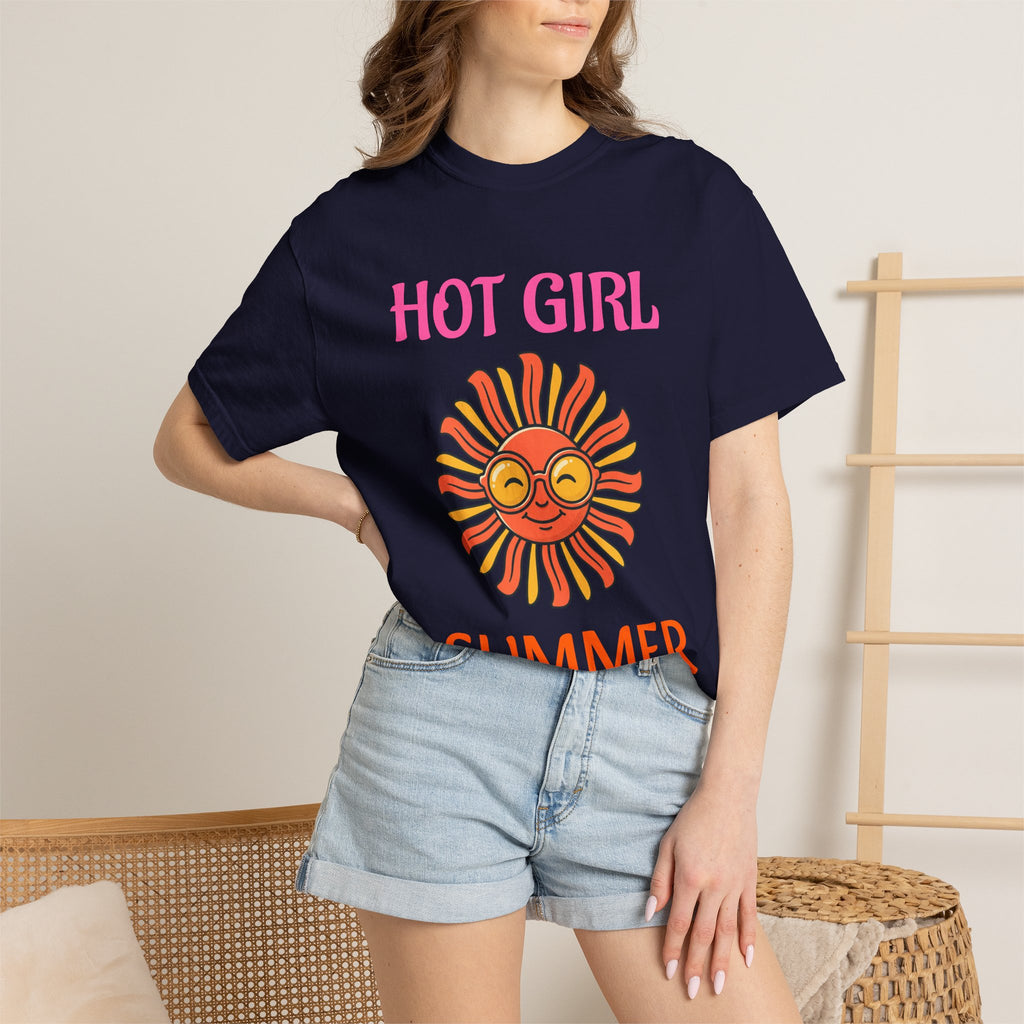 Hot Girl Summer T-Shirt — Retro Smiling Sun Graphic Tee