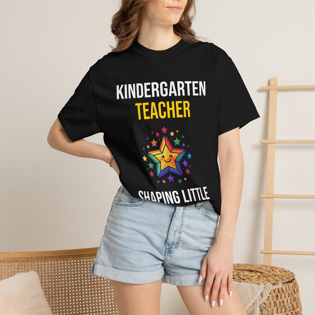 Kindergarten Teacher T-Shirt - "Shaping Little Minds Daily" Cute Star Design