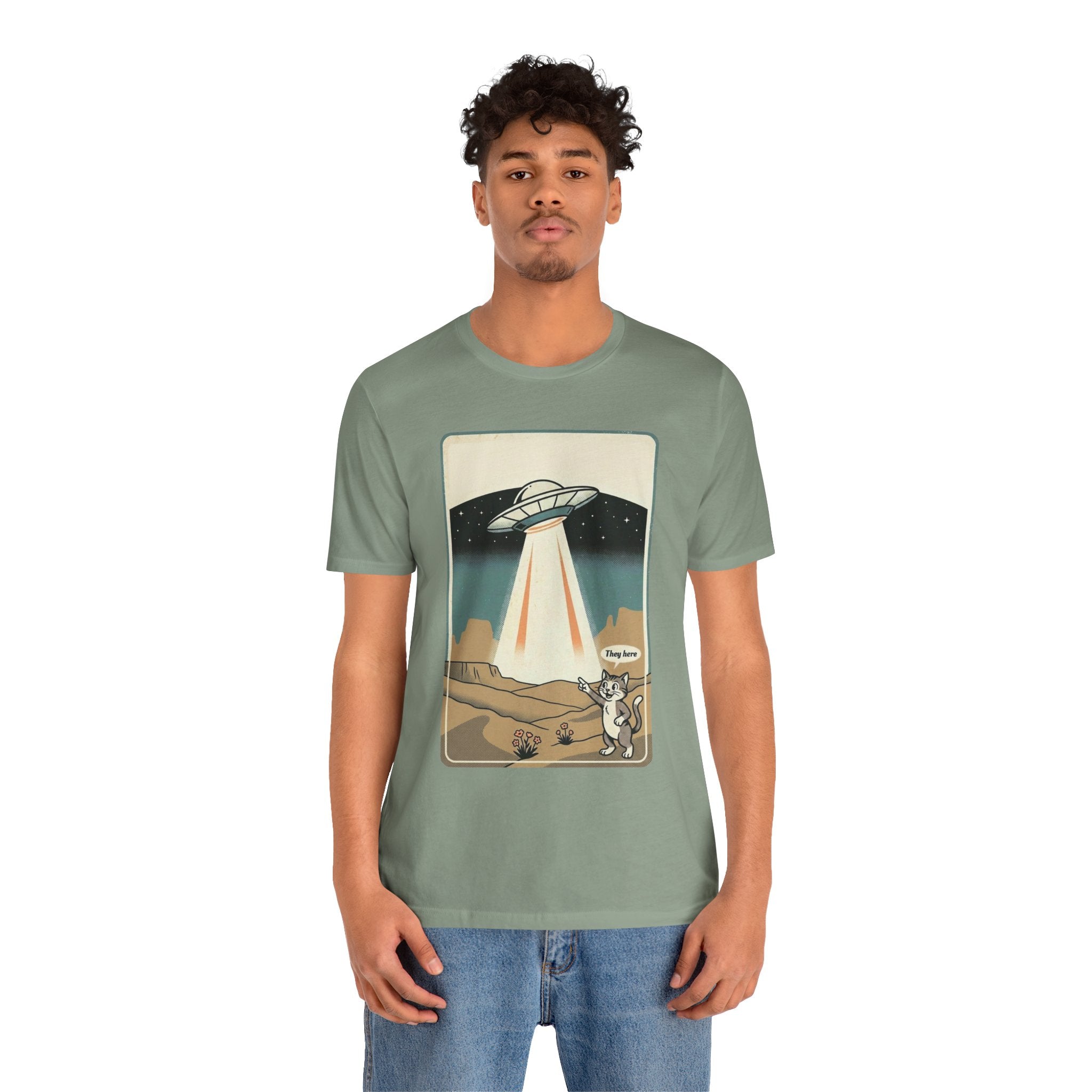 They Here Alien T-Shirt — Funny UFO ET Invader Tee