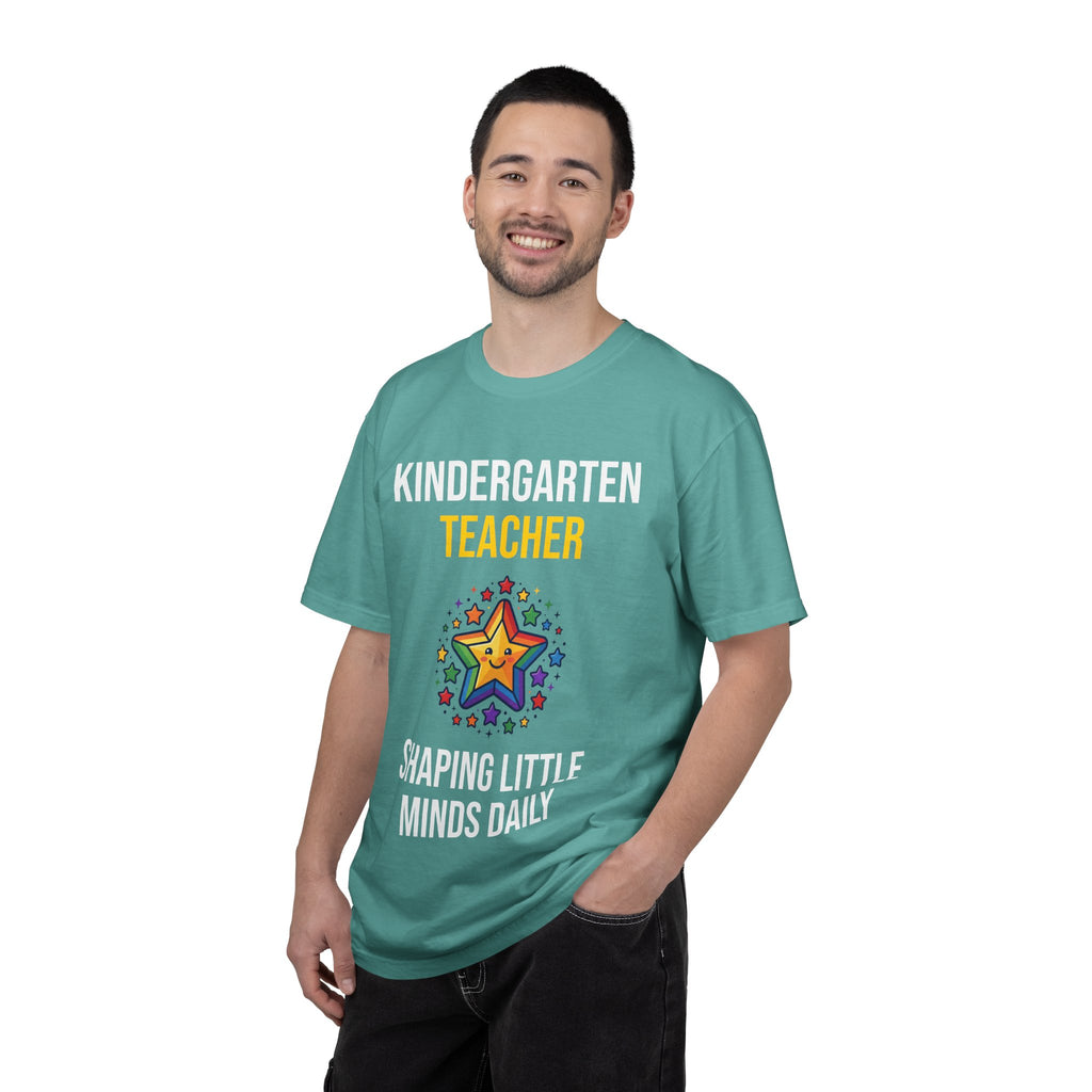 Kindergarten Teacher T-Shirt - "Shaping Little Minds Daily" Cute Star Design