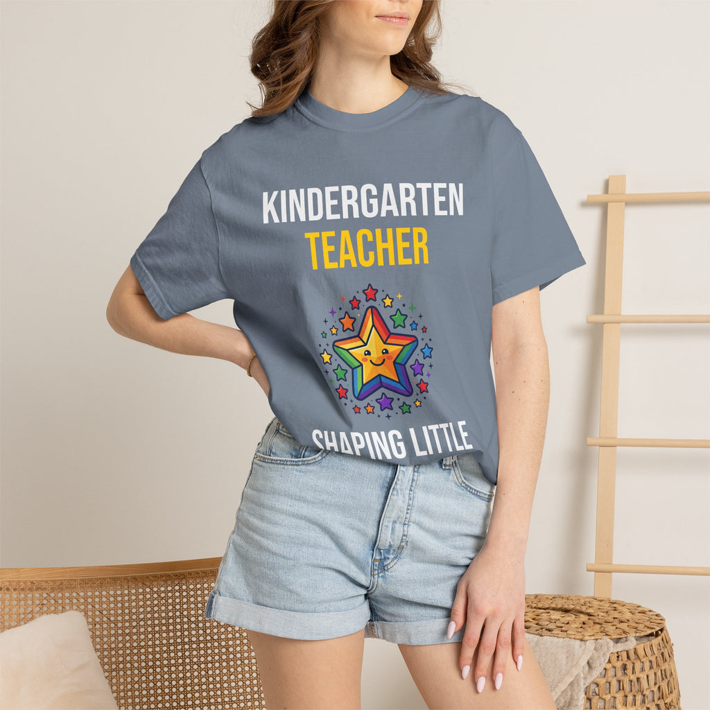 Kindergarten Teacher T-Shirt - "Shaping Little Minds Daily" Cute Star Design