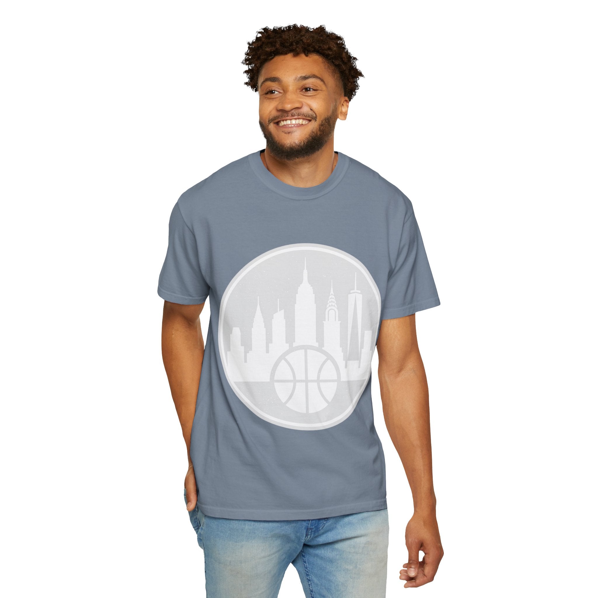 City Skyline Basketball T-Shirt — Urban Basketball Graphic Tee