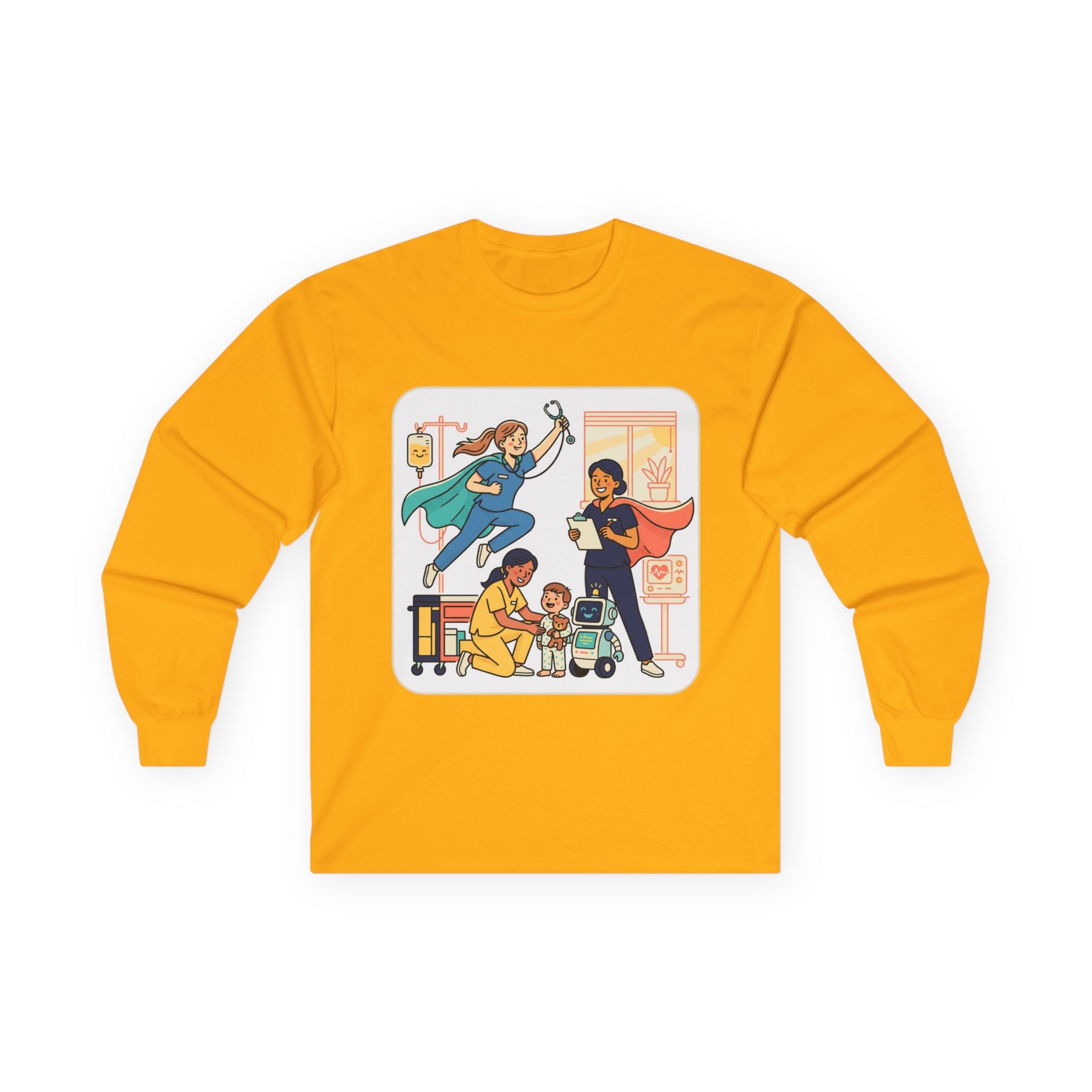 Nurse Superheroes Long Sleeve Tee — Healthcare Hero Appreciation Shirt