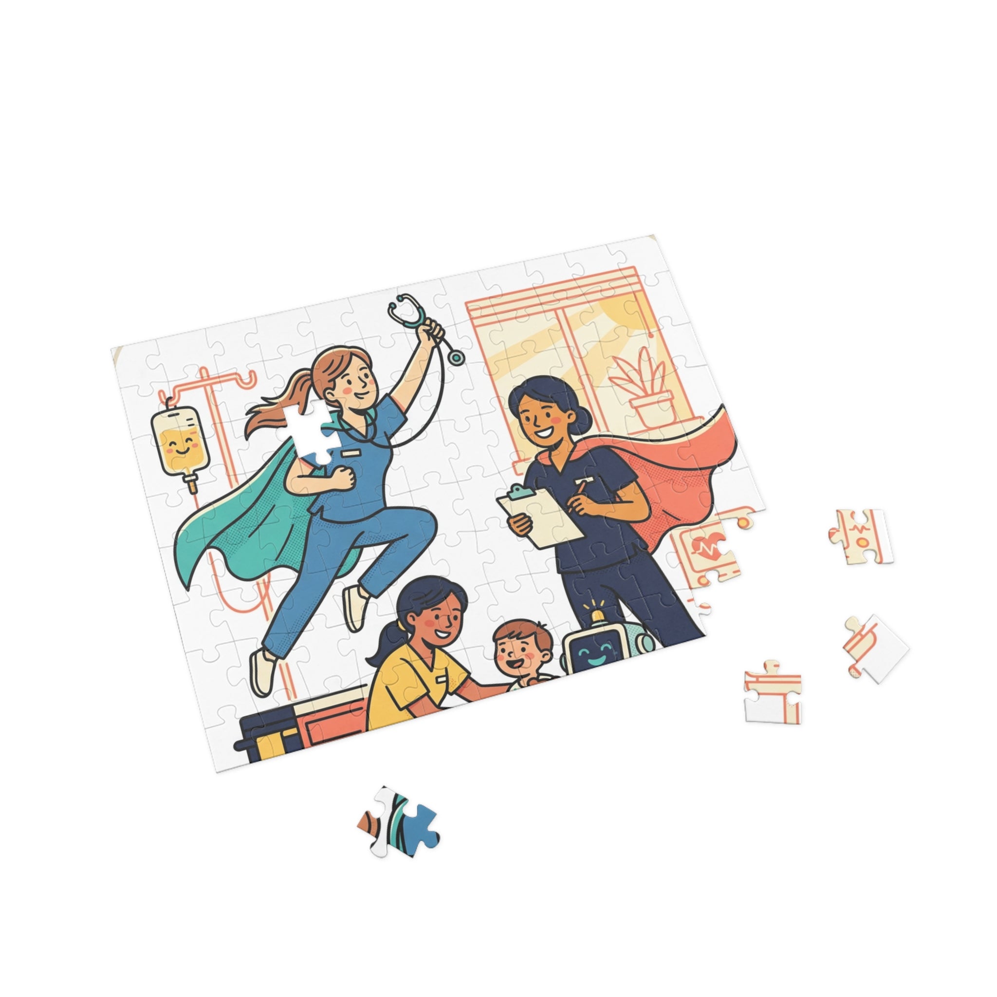 Hero Nurse Family Puzzle — 96/252/500-Piece Medical Team Jigsaw (Kids & Adults)