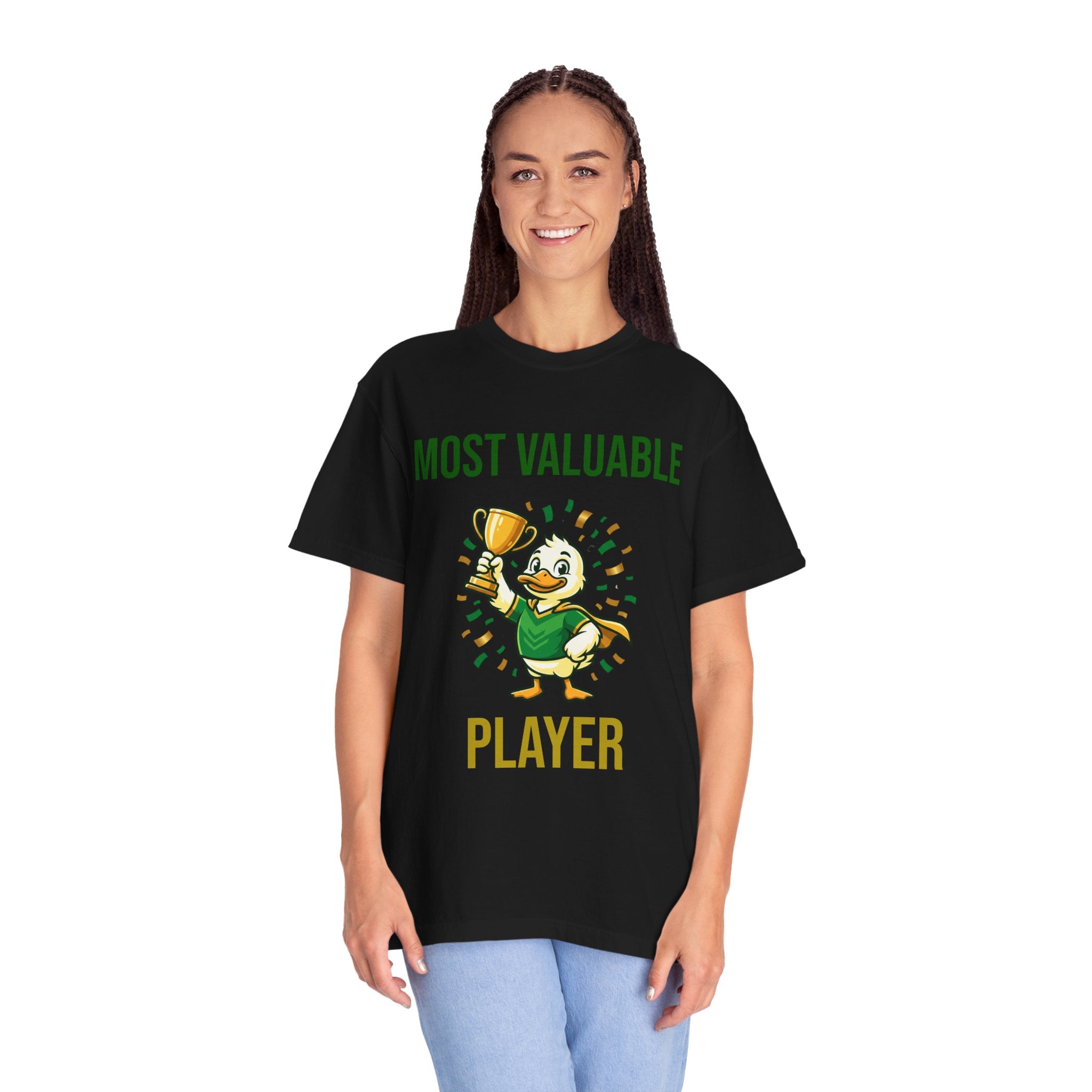 MVP Duck T‑Shirt — "Most Valuable Player" Cute Trophy Cartoon Tee