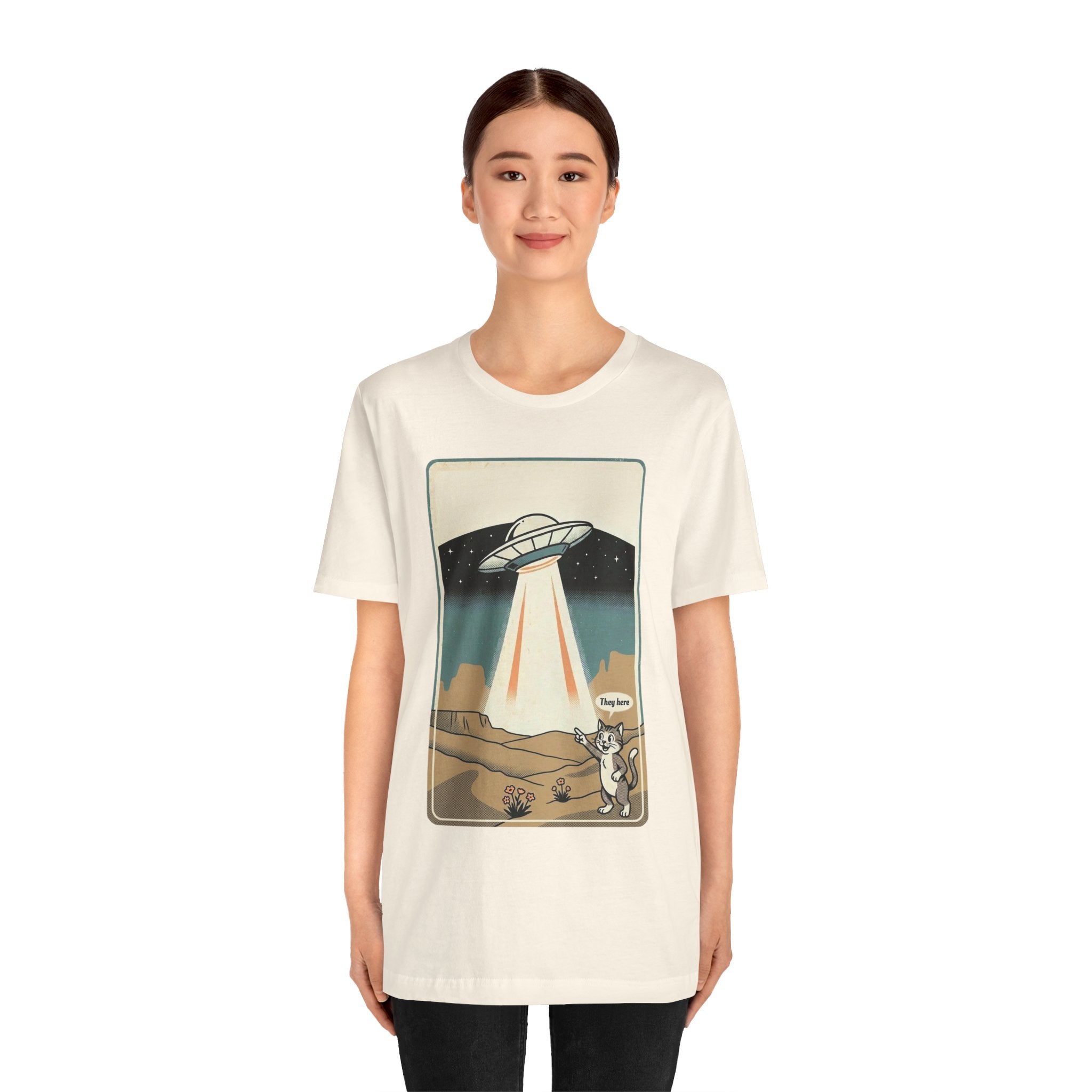 They Here Alien T-Shirt — Funny UFO ET Invader Tee