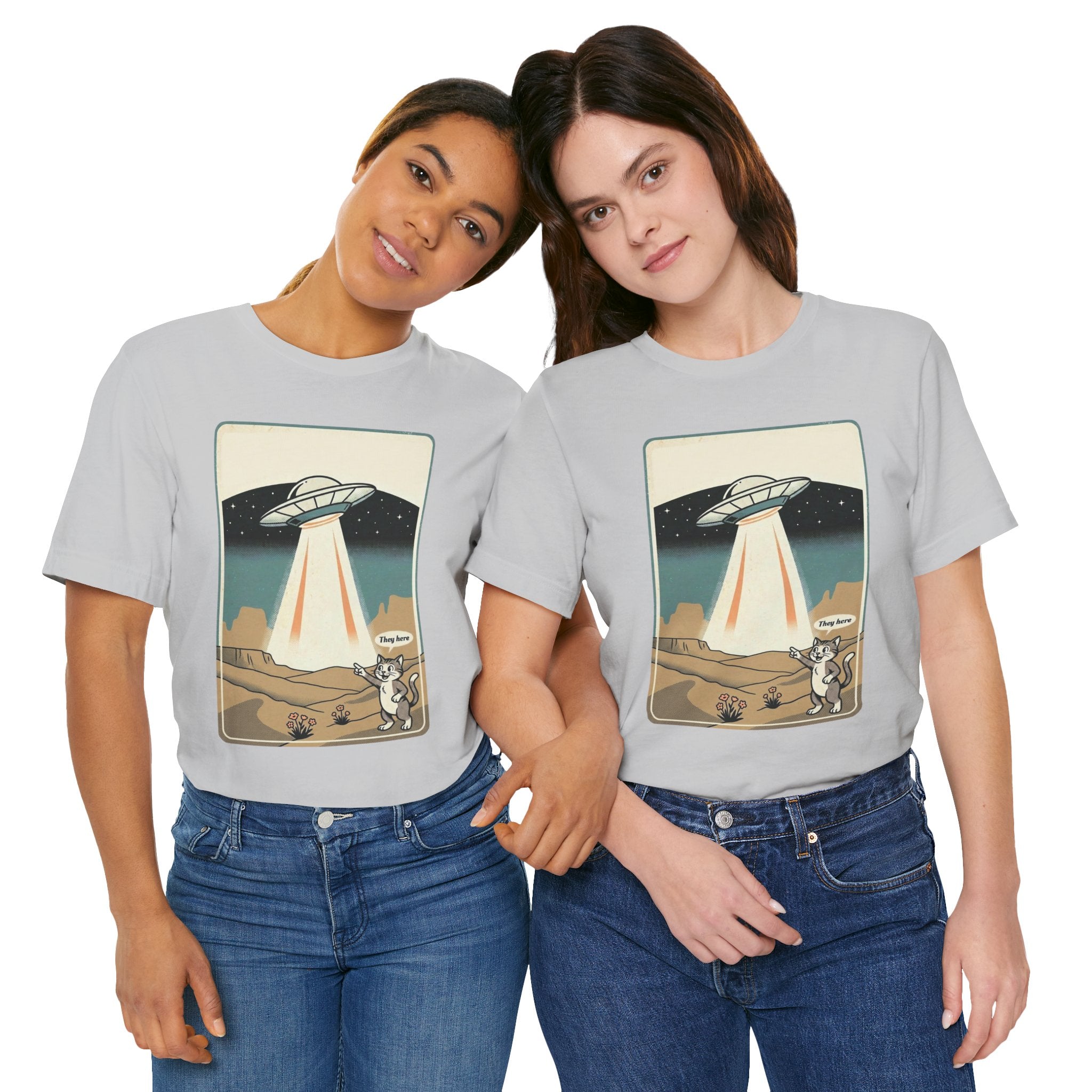 They Here Alien T-Shirt — Funny UFO ET Invader Tee