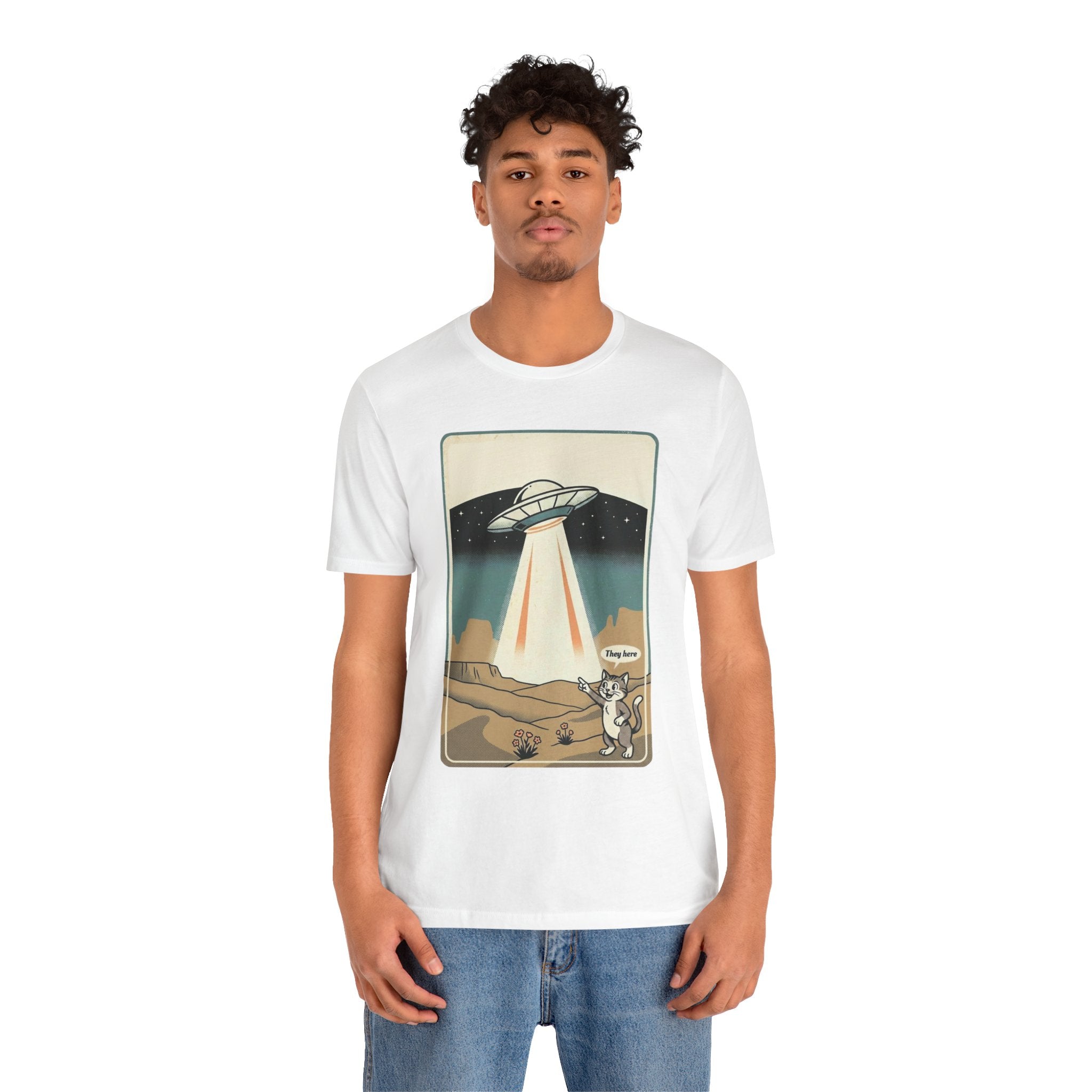 They Here Alien T-Shirt — Funny UFO ET Invader Tee