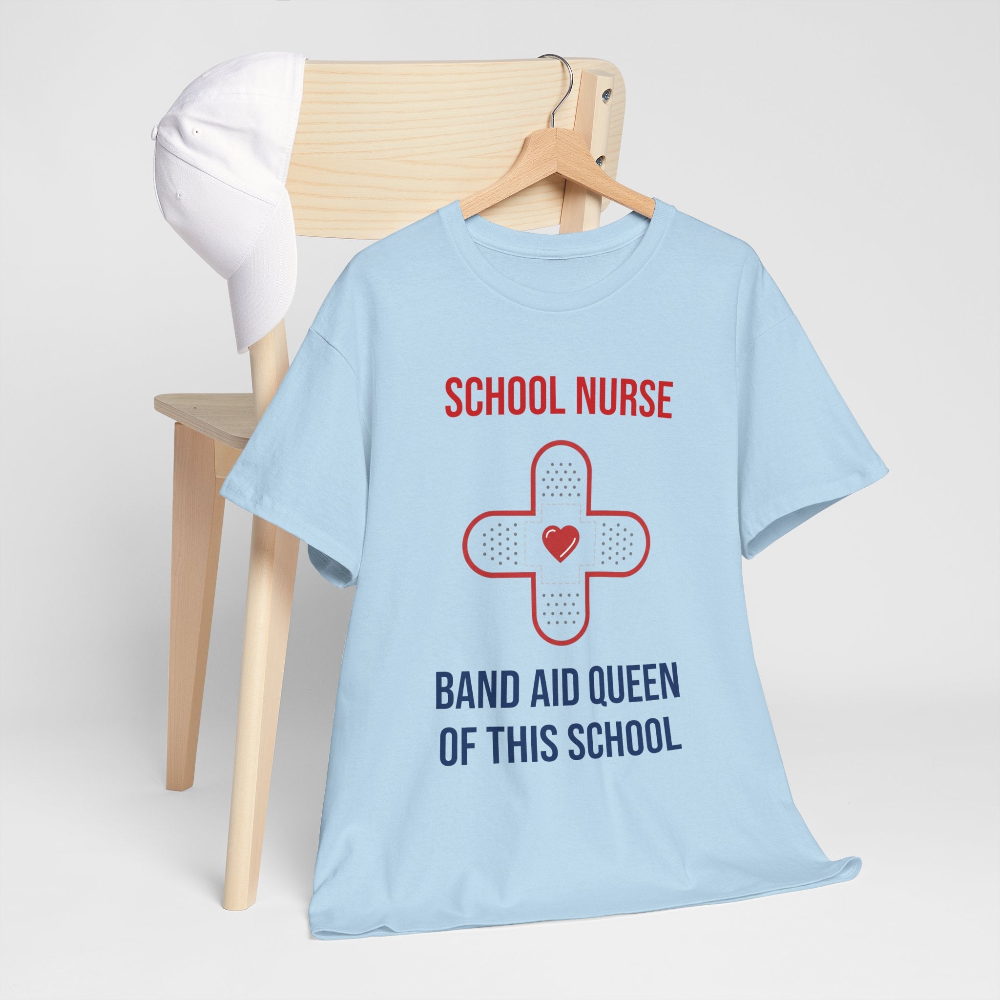 School Nurse T-Shirt – “Band Aid Queen of This School” Cotton Tee