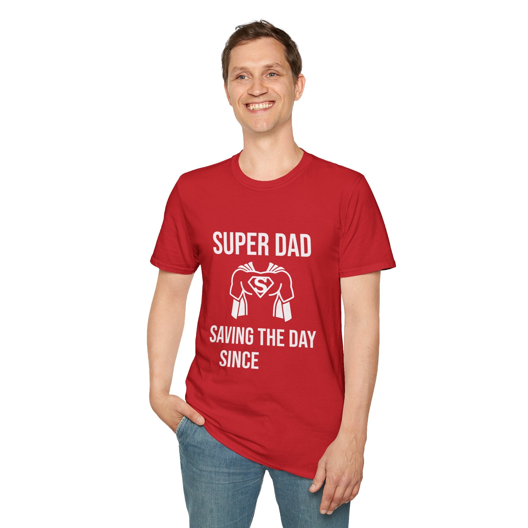 Super Dad T-Shirt — 'Super Dad' Saving the Day Graphic Tee for Fathers, Father’s Day Gift
