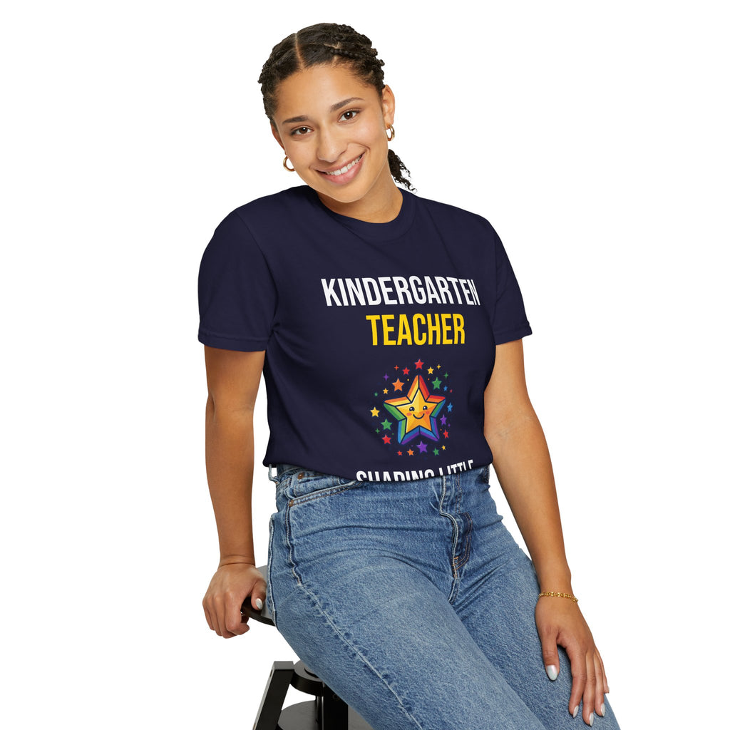 Kindergarten Teacher T-Shirt - "Shaping Little Minds Daily" Cute Star Design