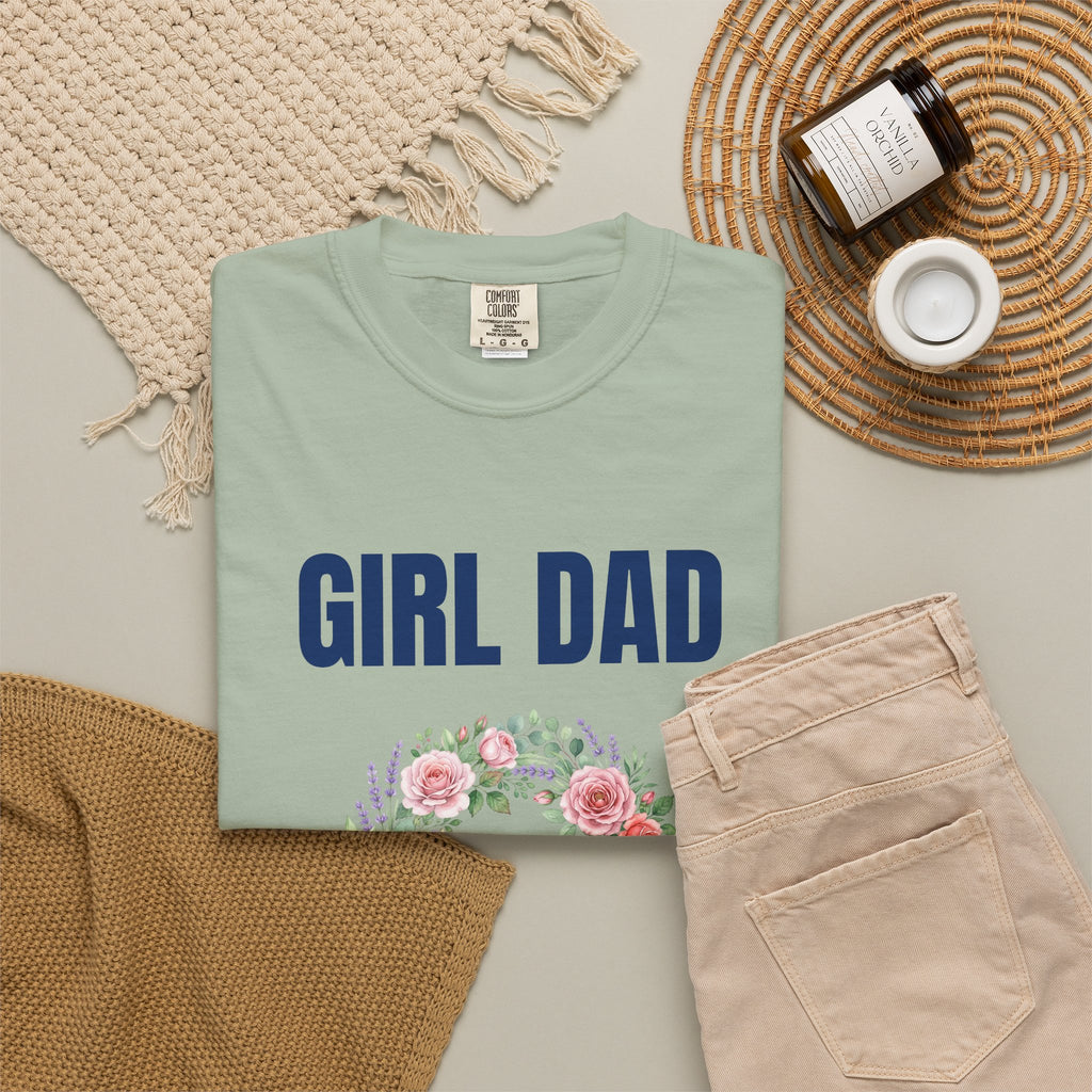 Girl Dad Floral Wreath T-Shirt — Proud Girl Dad Father's Day Gift Tee