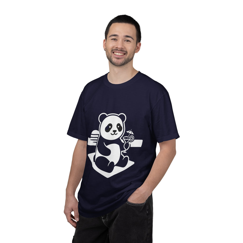 Panda Picnic T-Shirt — Cute Relaxing Panda Holding Drink Graphic Tee