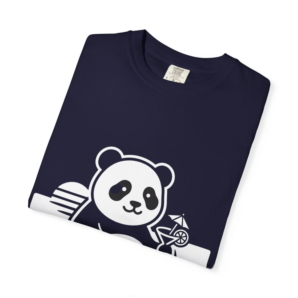 Panda Picnic T-Shirt — Cute Relaxing Panda Holding Drink Graphic Tee