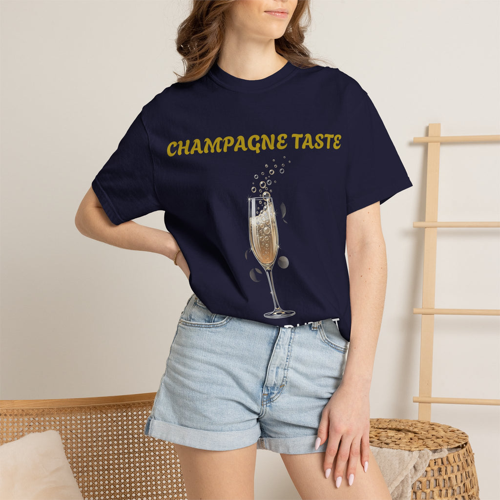 Champagne Taste, Boujee Budget T-Shirt — Funny Sparkling Wine Tee