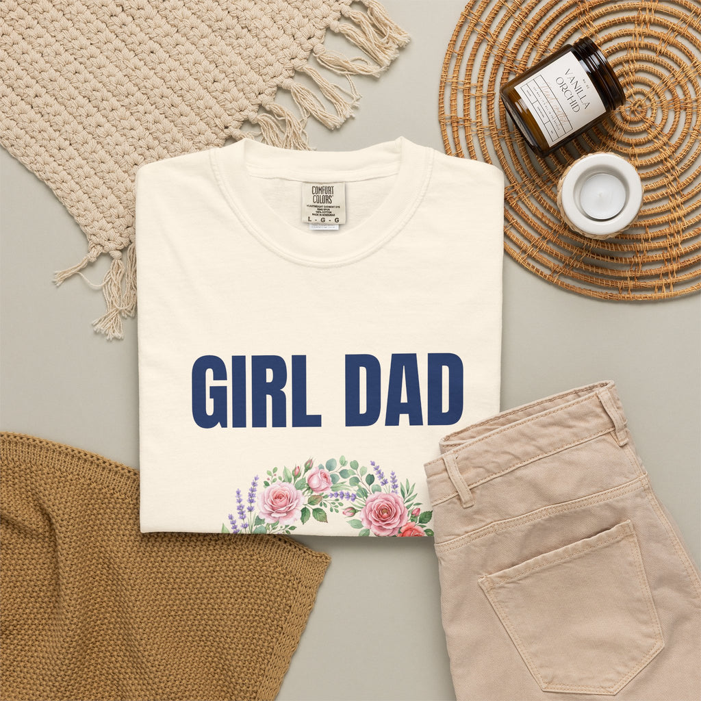 Girl Dad Floral Wreath T-Shirt — Proud Girl Dad Father's Day Gift Tee