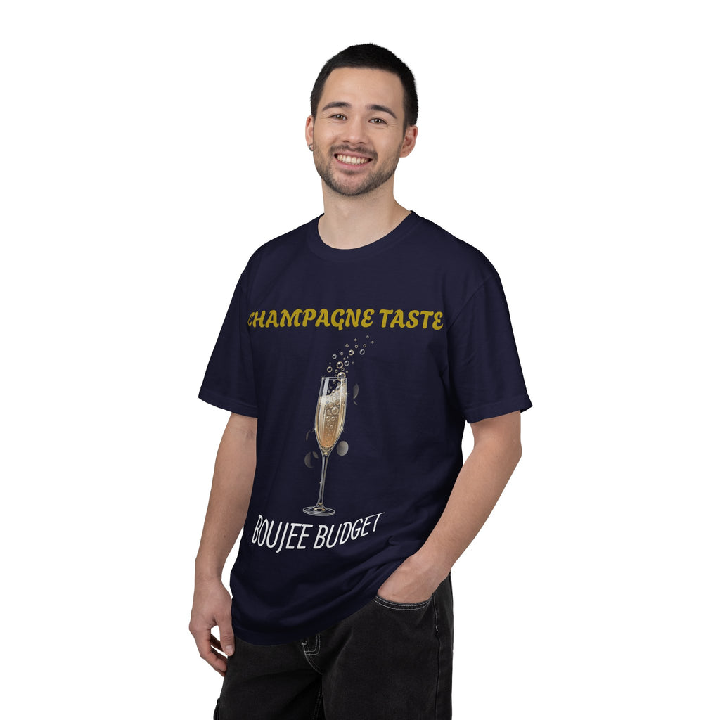 Champagne Taste, Boujee Budget T-Shirt — Funny Sparkling Wine Tee