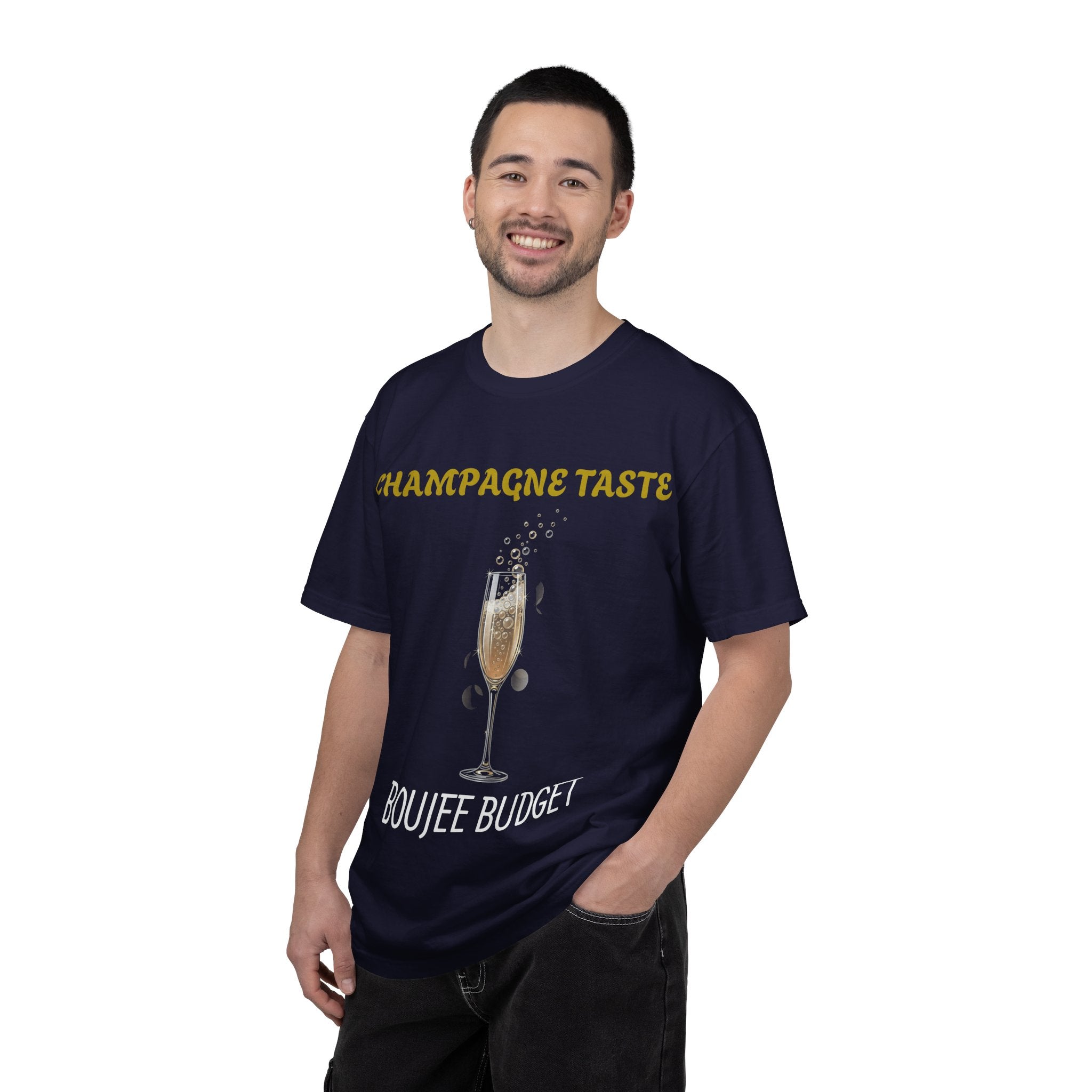 Champagne Taste, Boujee Budget T-Shirt — Funny Sparkling Wine Tee
