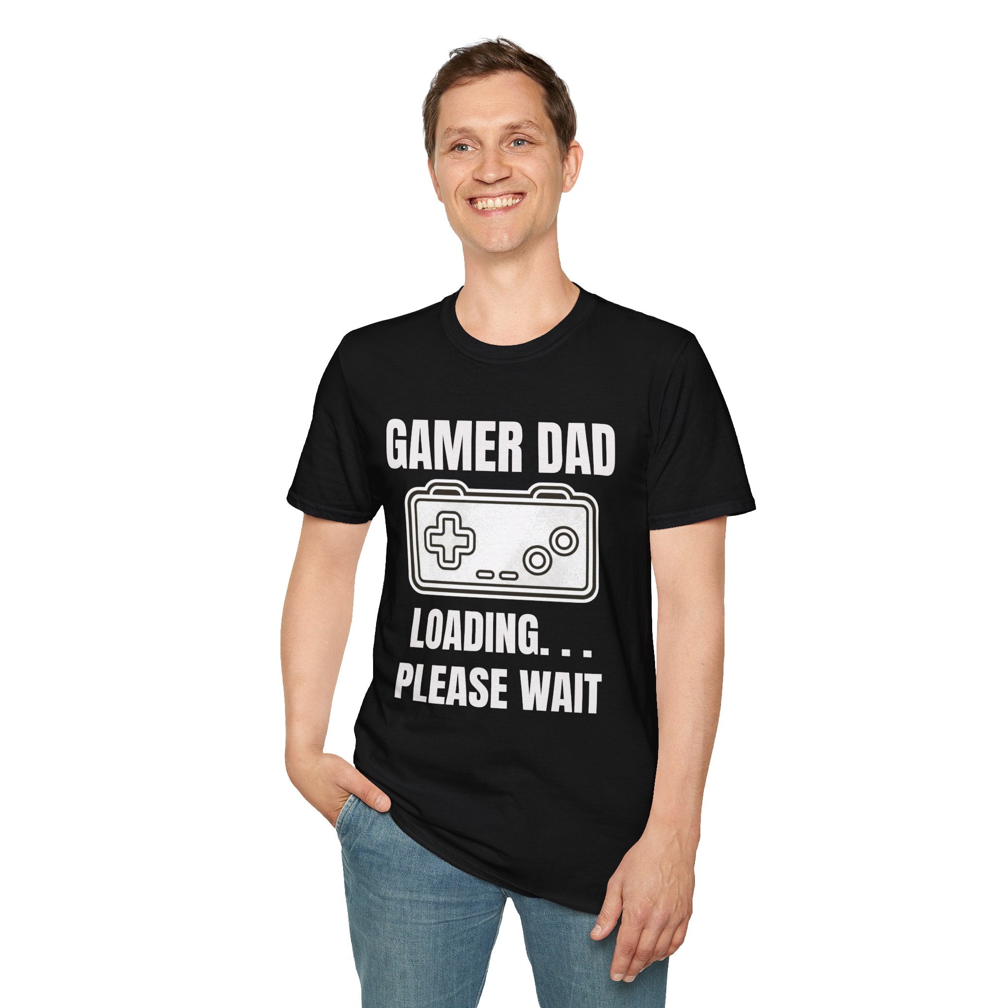 Gamer Dad Loading Please Wait T-Shirt — Funny Father's Day Gaming Gift Tee