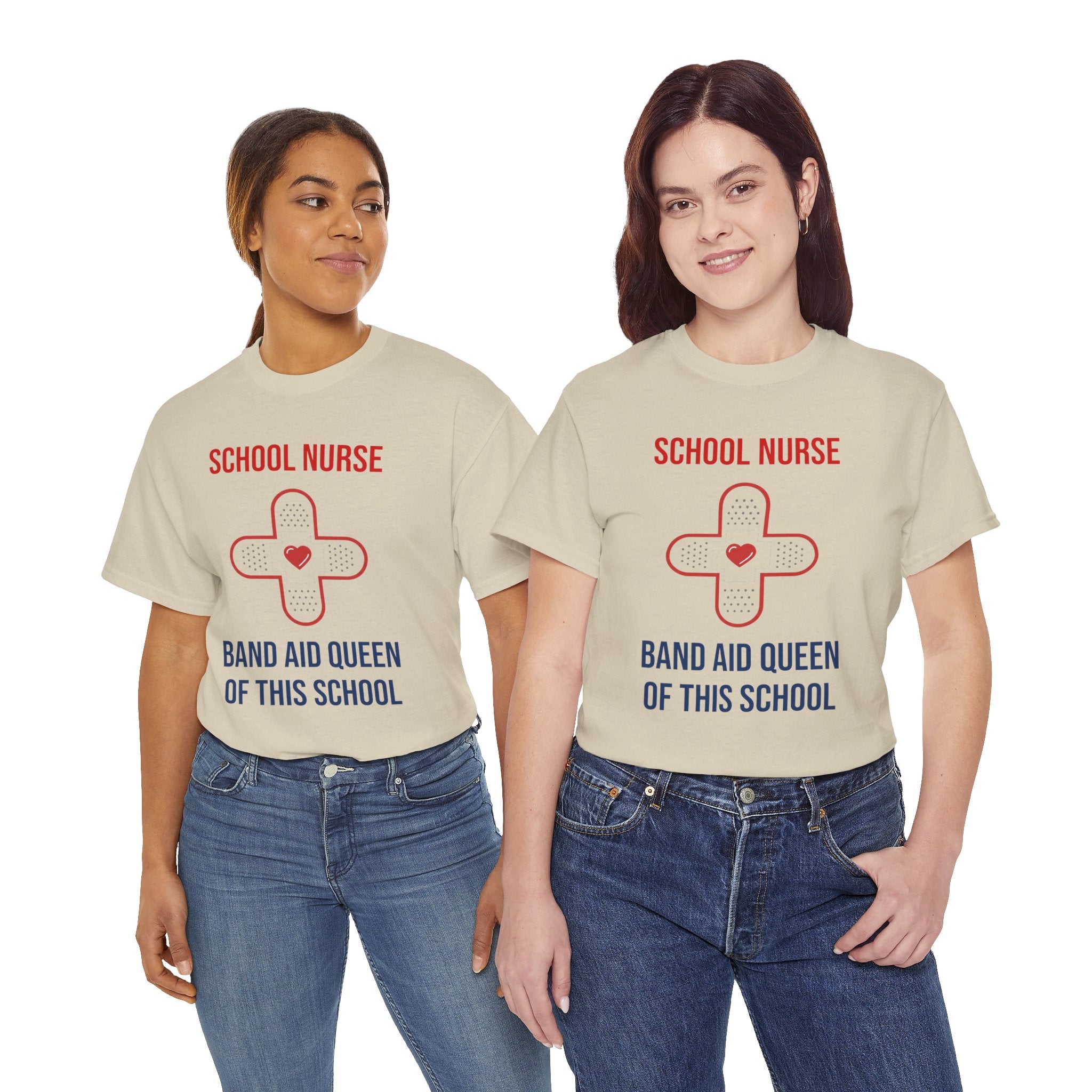 School Nurse T-Shirt – “Band Aid Queen of This School” Cotton Tee