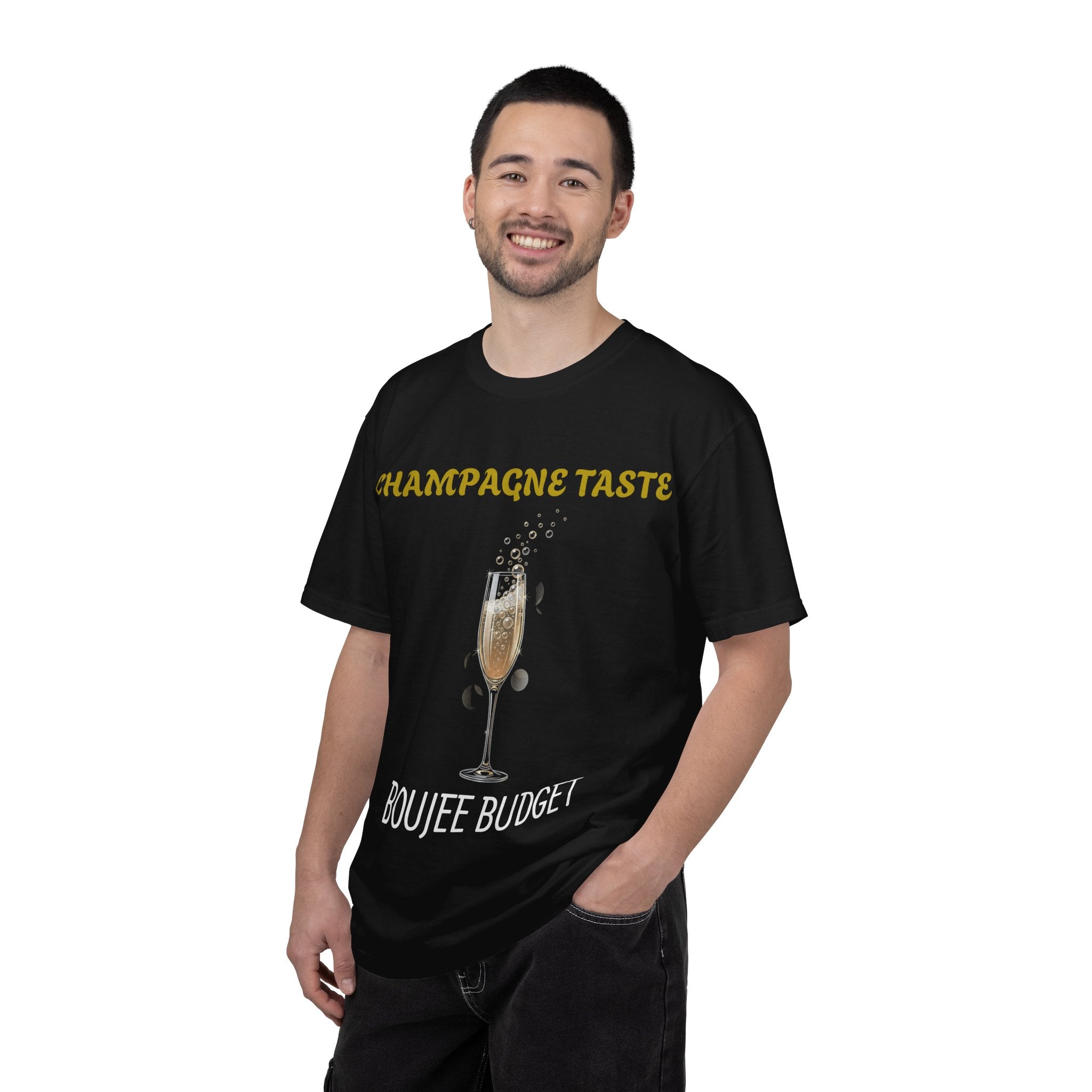 Champagne Taste, Boujee Budget T-Shirt — Funny Sparkling Wine Tee