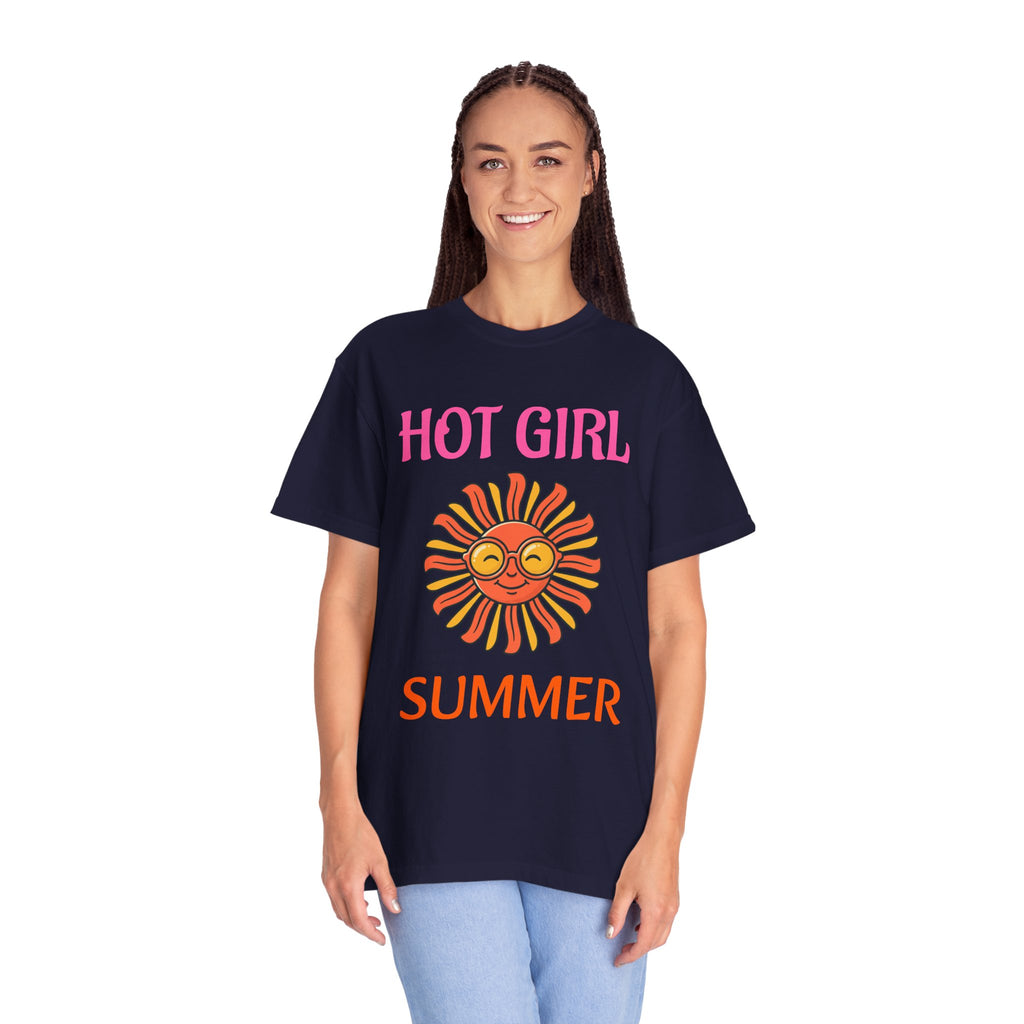 Hot Girl Summer T-Shirt — Retro Smiling Sun Graphic Tee