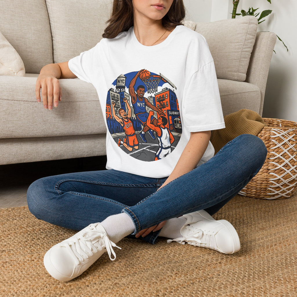 New York Hoops Run Cartoon Tee