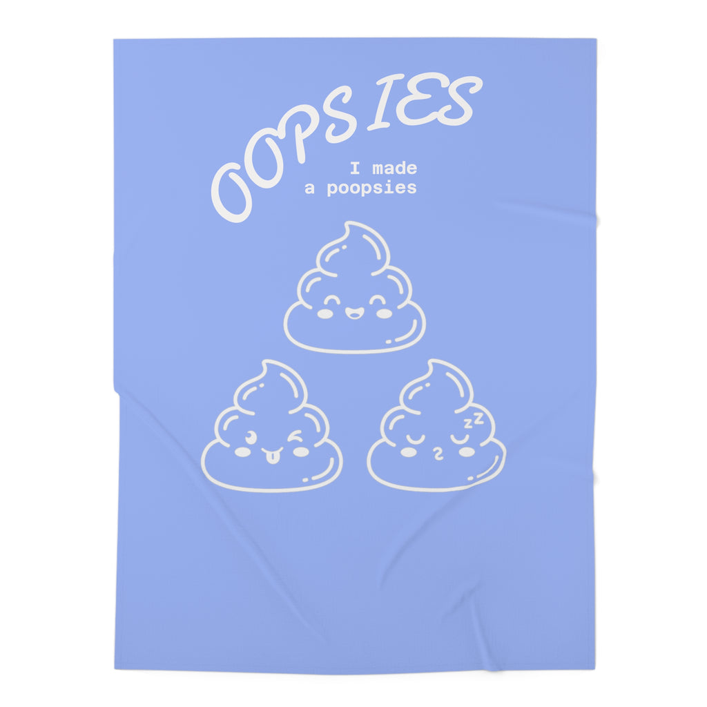 Baby Swaddle Blanket — Cute "Oopsies I Made a Poopsies" Newborn Swaddle (Kawaii Poop Design)