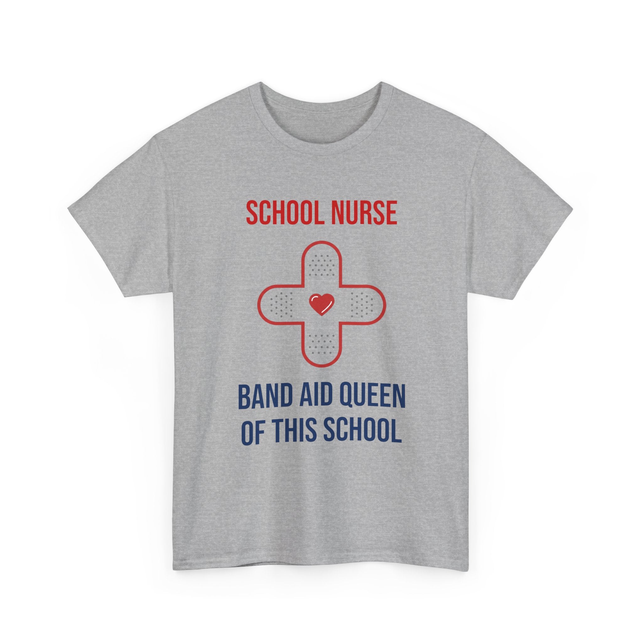 School Nurse T-Shirt – “Band Aid Queen of This School” Cotton Tee