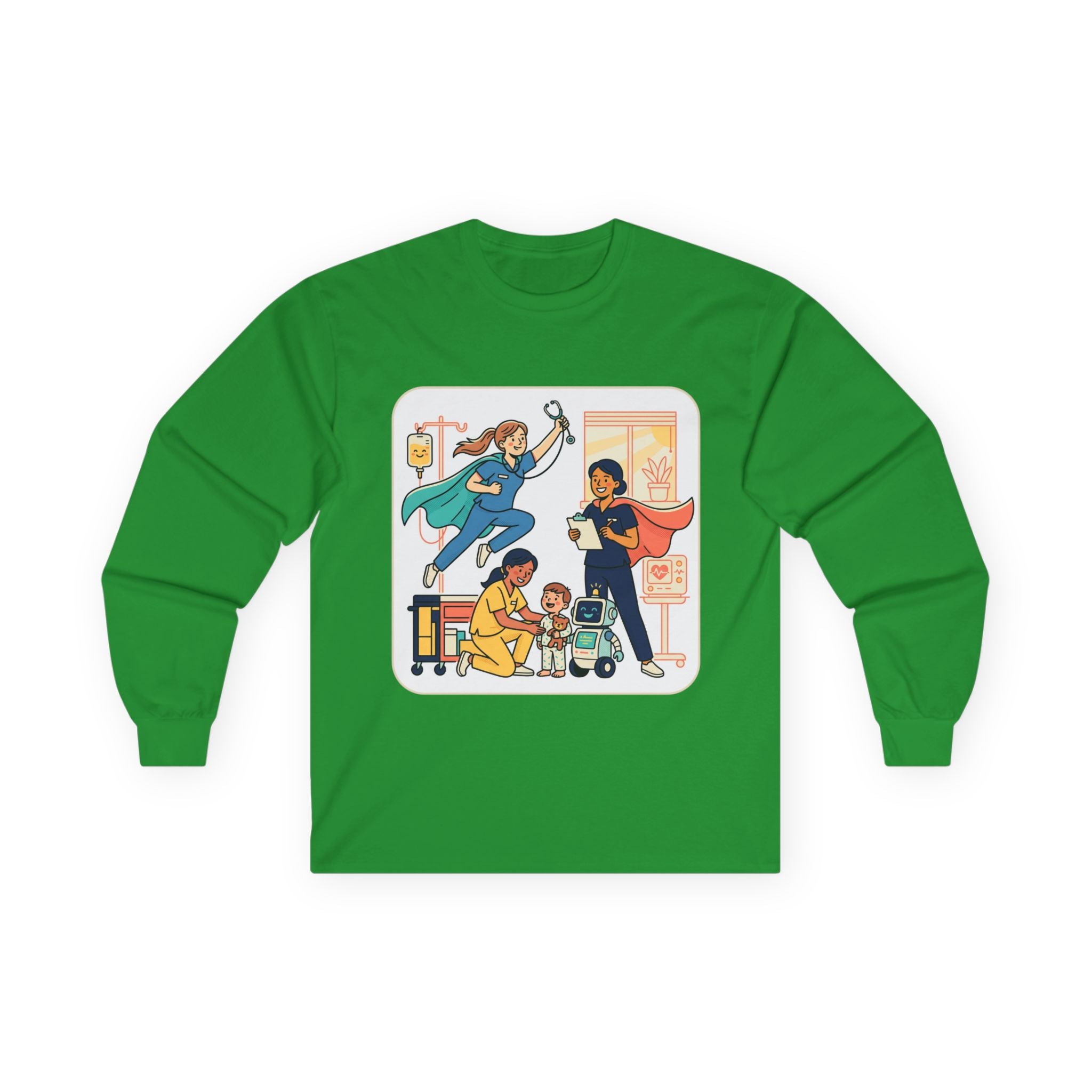 Nurse Superheroes Long Sleeve Tee — Healthcare Hero Appreciation Shirt