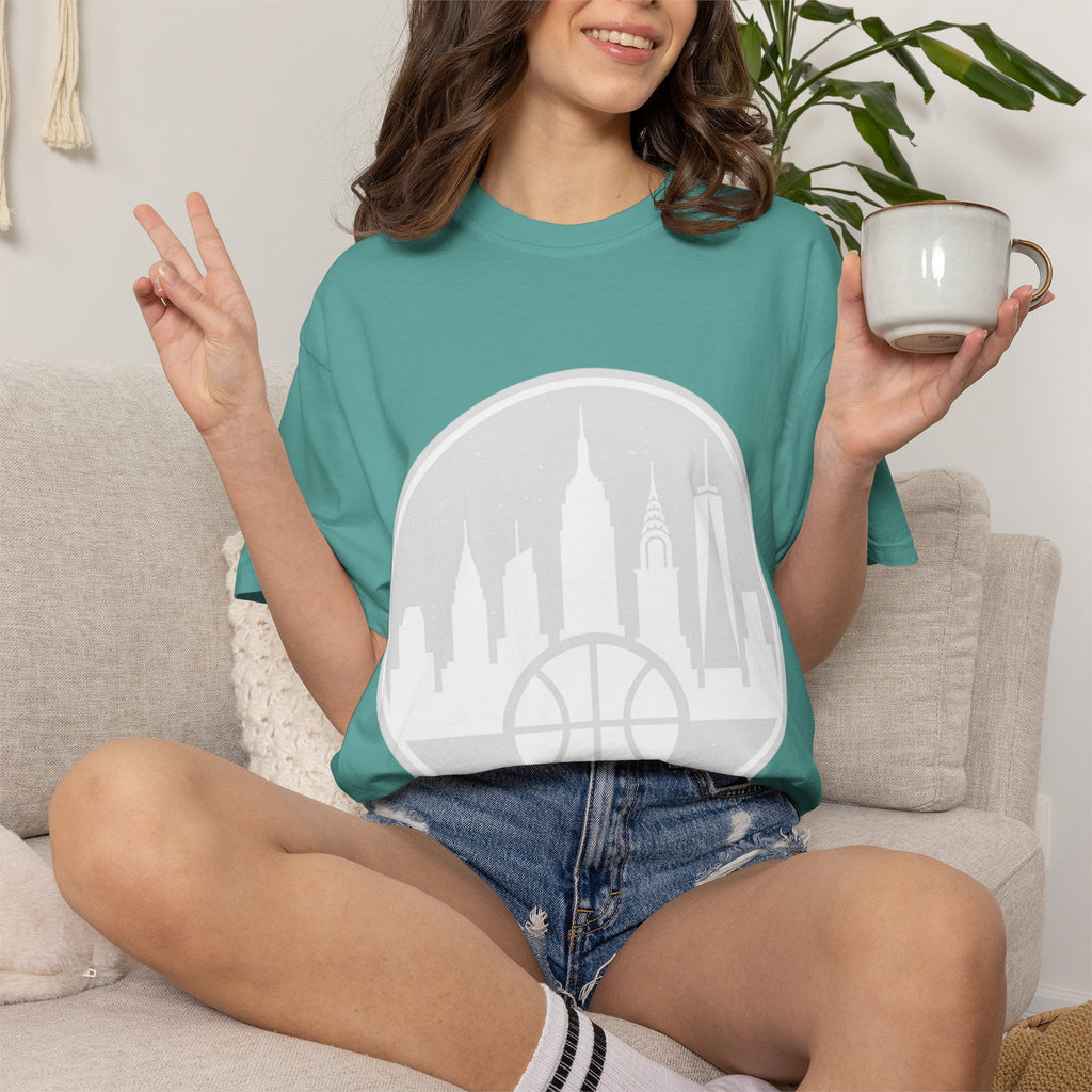 City Skyline Basketball T-Shirt — Urban Basketball Graphic Tee