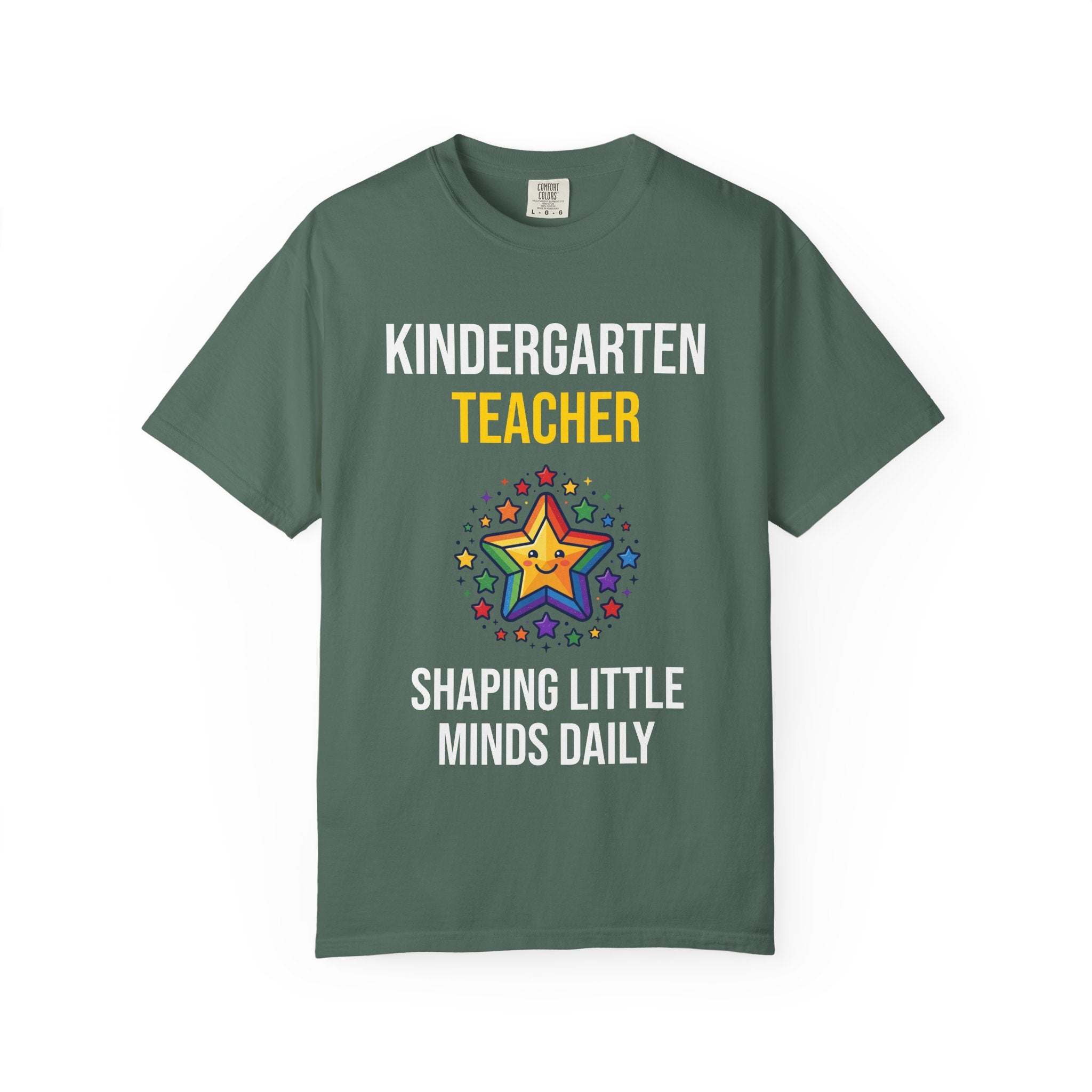 Kindergarten Teacher T-Shirt - "Shaping Little Minds Daily" Cute Star Design