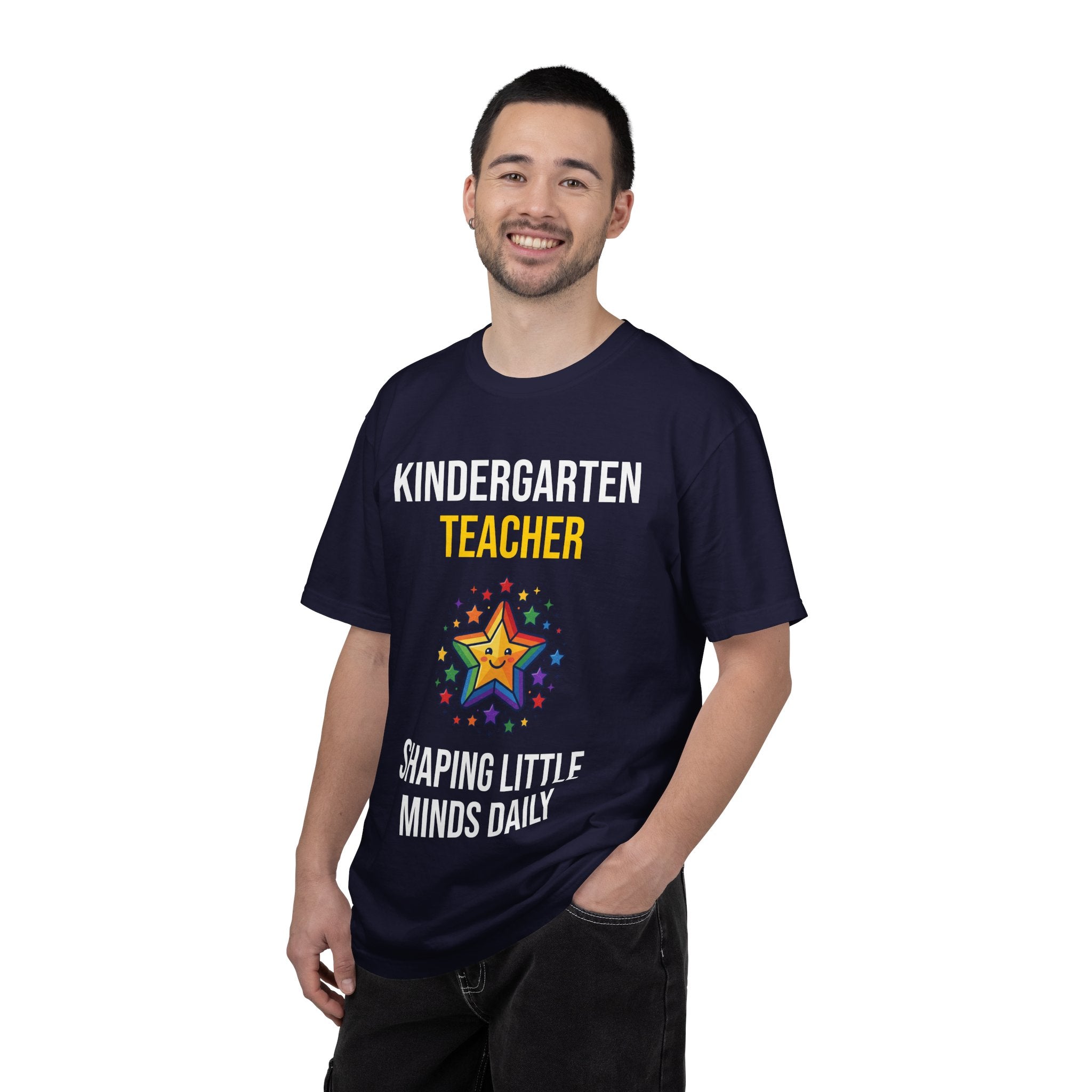 Kindergarten Teacher T-Shirt - "Shaping Little Minds Daily" Cute Star Design