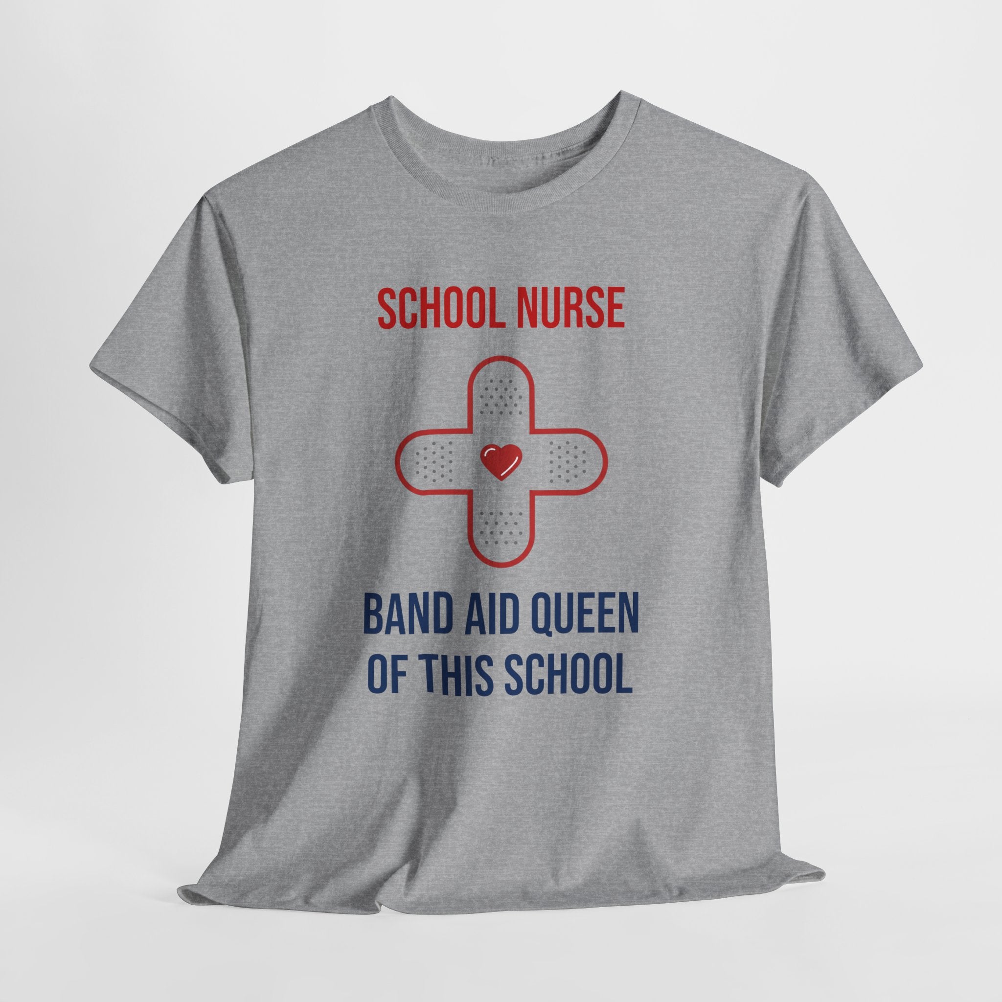 School Nurse T-Shirt – “Band Aid Queen of This School” Cotton Tee